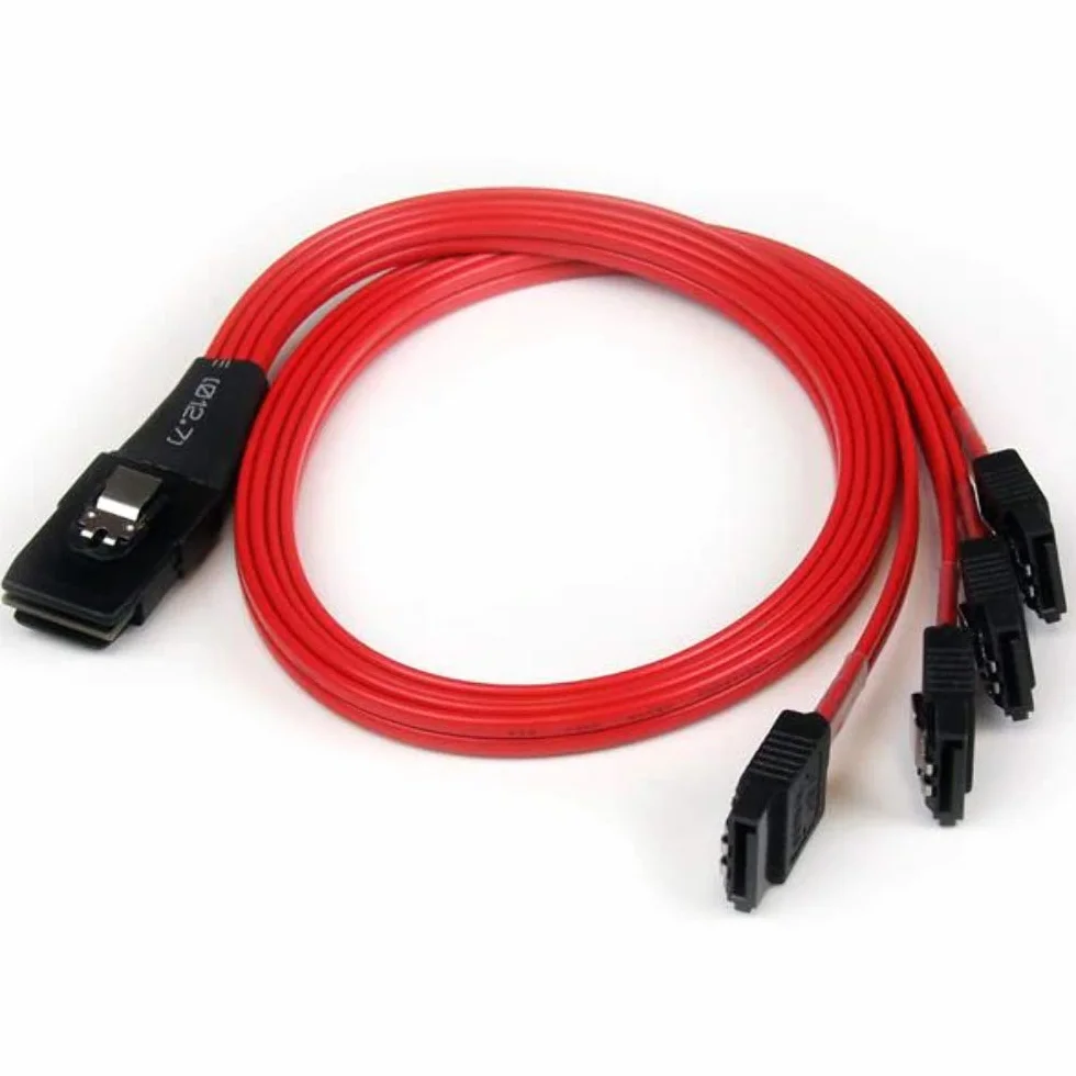 StarTech.com 50 cm SFF-8087 na SATA Wewnętrzny Kabel Odwrotny Mini SAS Czerwony