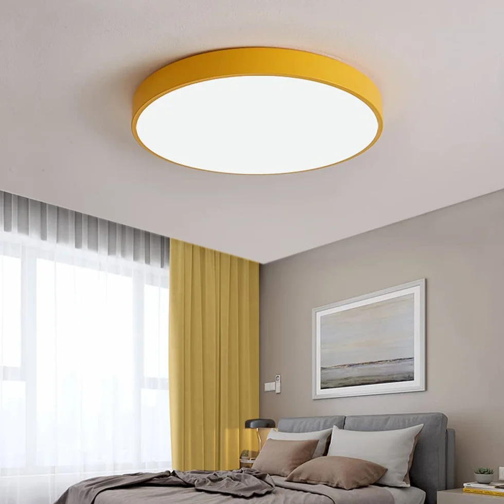 ICEMOB Nordic kolorowa lampa sufitowa LED do zabudowy Cienka okrągła lampa sufitowa do wnętrz Dekoracje domowe Lampy oświetleniowe blisko sufitu Odpowiednia lampa z płaskim ekranem