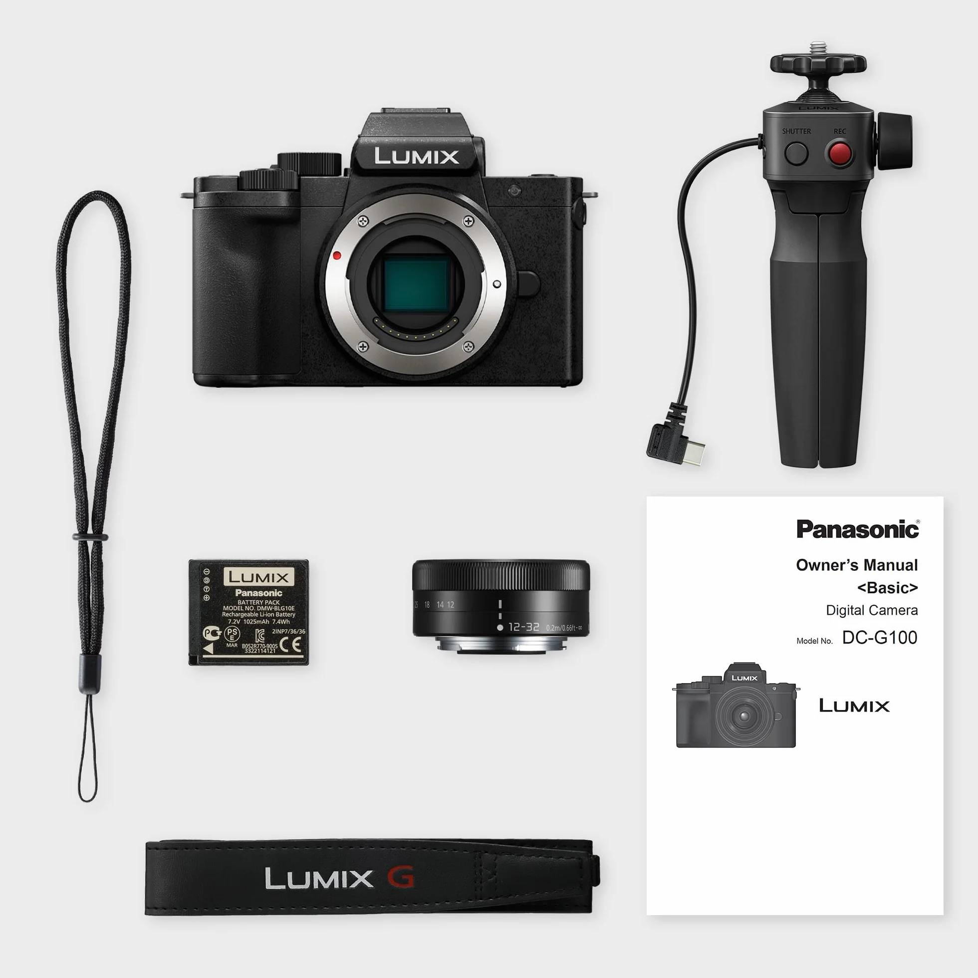 Panasonic Lumix DC-G100DVEGK Mikro kamera bez lustra 20.3MP 4K 30p FHD 60 z obiektywem 12-32mm F3.5-5.6