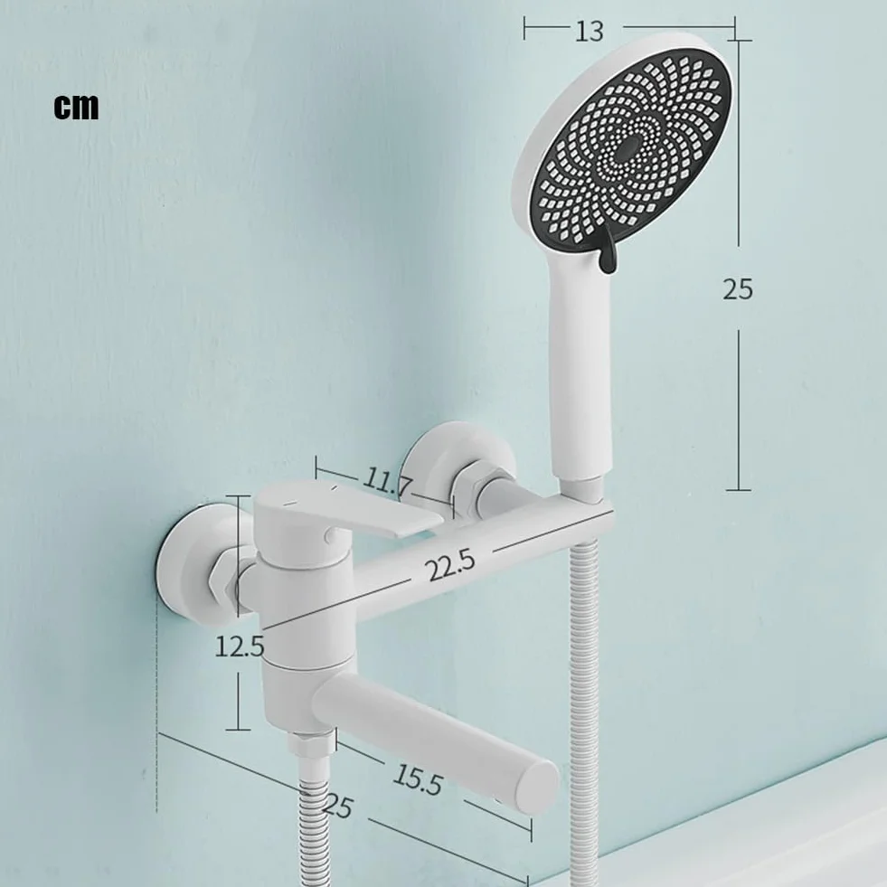 Mosiężny pojedynczy uchwyt bateria wannowa z 3 funkcjami montowany na ścianie bateria prysznicowa ręczna głowica prysznicowa 150 cm wąż nowoczesna armatura łazienkowa do stylowych pryszniców.