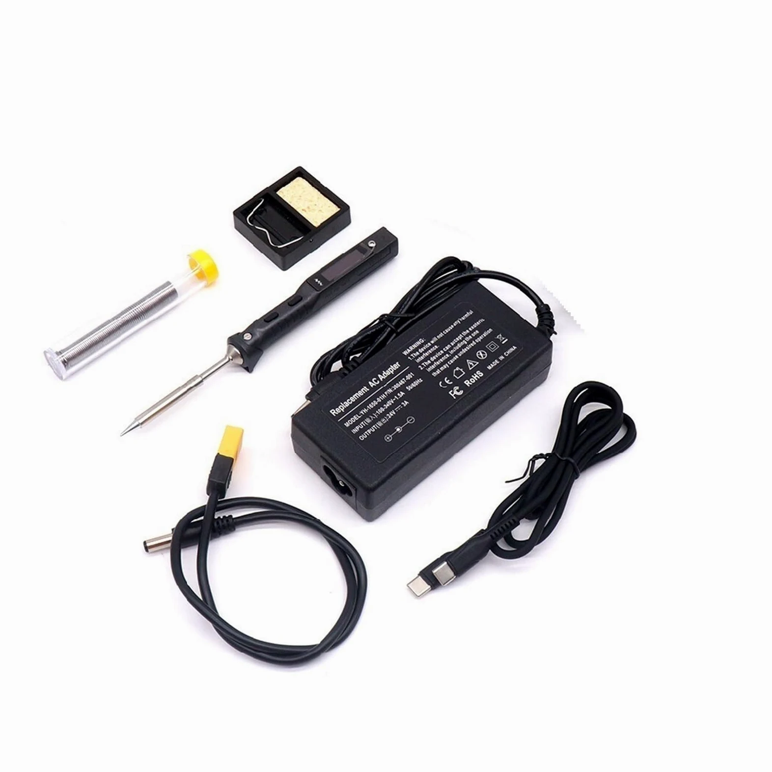 65 W Mini cyfrowa lutownica elektryczna, programowalny wyświetlacz LCD, cyfrowa stacja lutownicza z regulacją temperatury(K Tips with Supply)