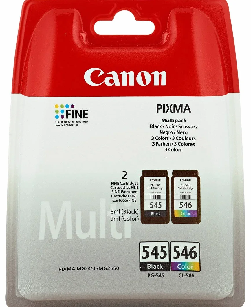 Canon PG-545 CL-546 wielopak czarny kolorowy oryginalny wkład atramentowy do drukarek PIXMA