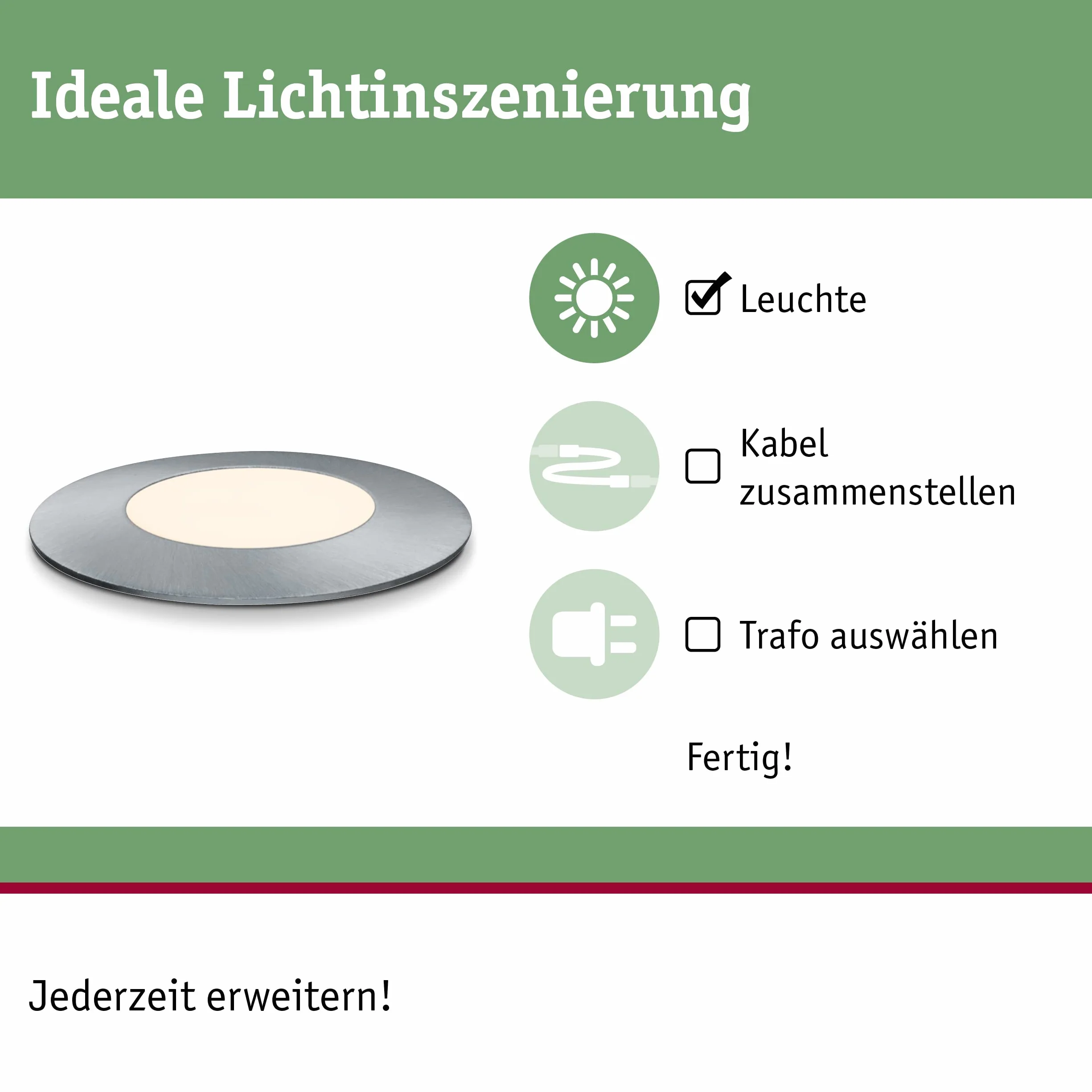 Paulmann 93951 Plug & Shine Floor Mini IP67 3000K 2,5W 24V 93951 oprawa dogruntowa LED ośw. zewnętrzne reflektor gruntowy