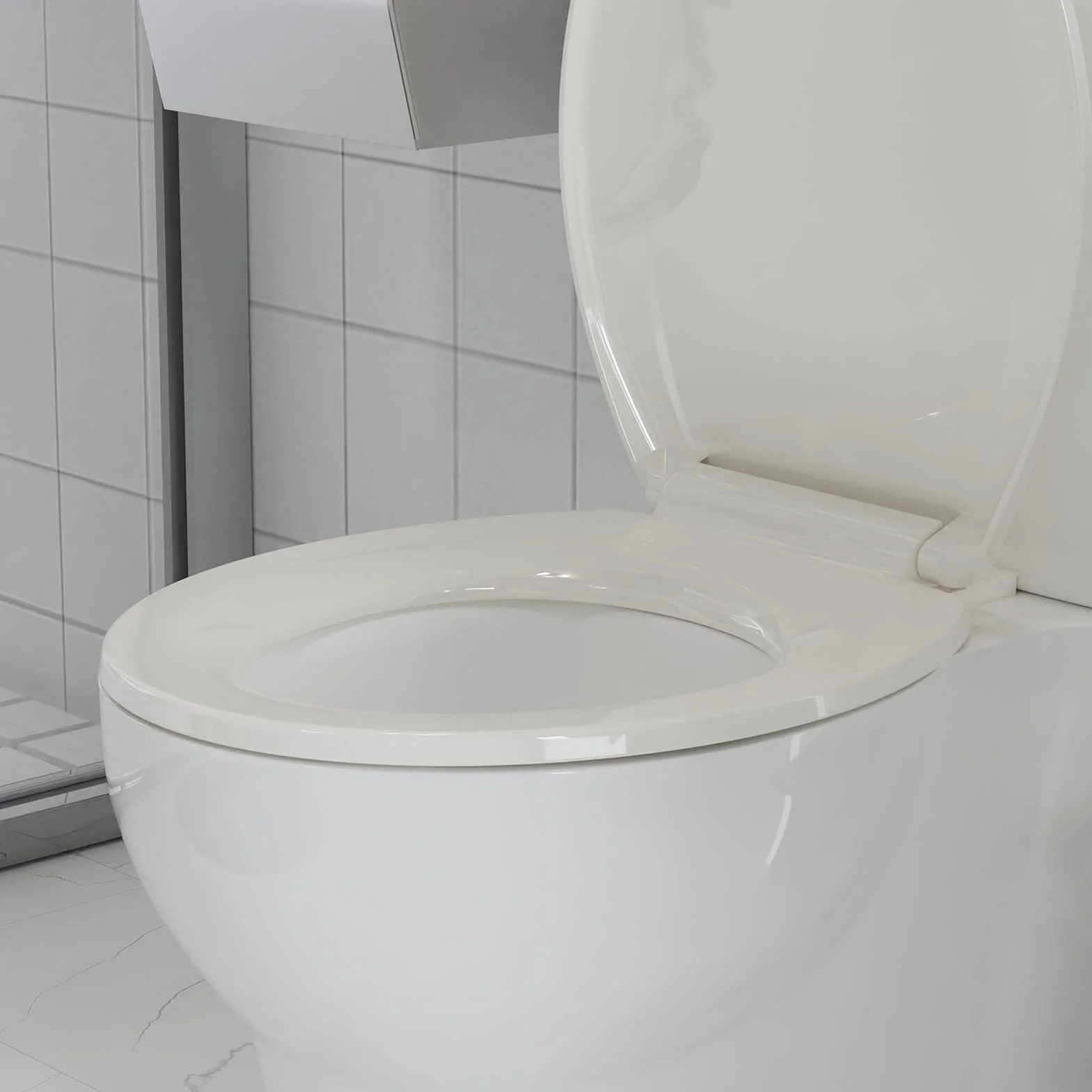 01e,Deska sedesowa w kształcie litery V, Cicha pokrywa i deska sedesowa, Deska sedesowa o cichym opadaniu, Owalne deski sedesowe, Deska sedesowa o wolnym opadaniu z regulowanym zawiasem