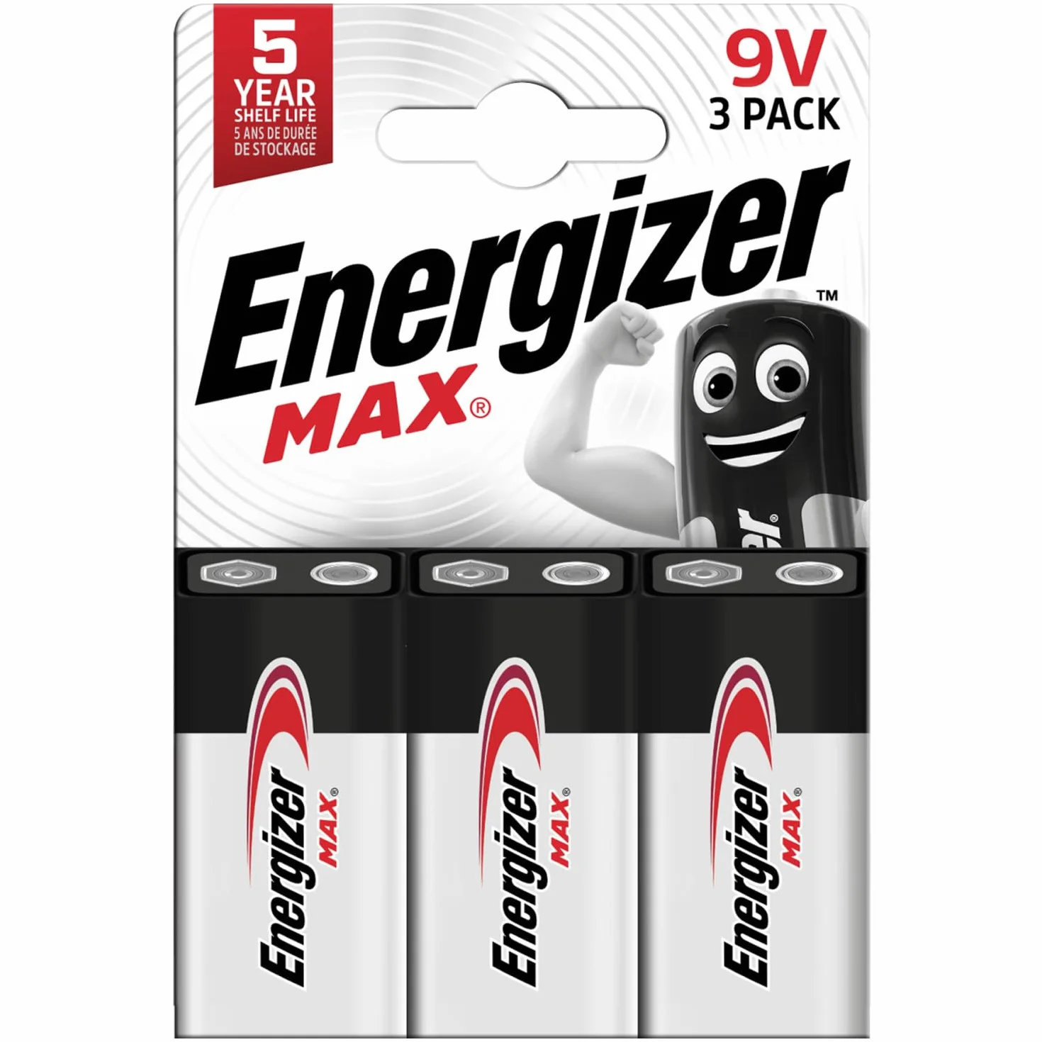Energizer Enr Max 9 V, 3 Sztuki E300116100 Bateria, Szary/Czarny, 9V, 3 Sztuki