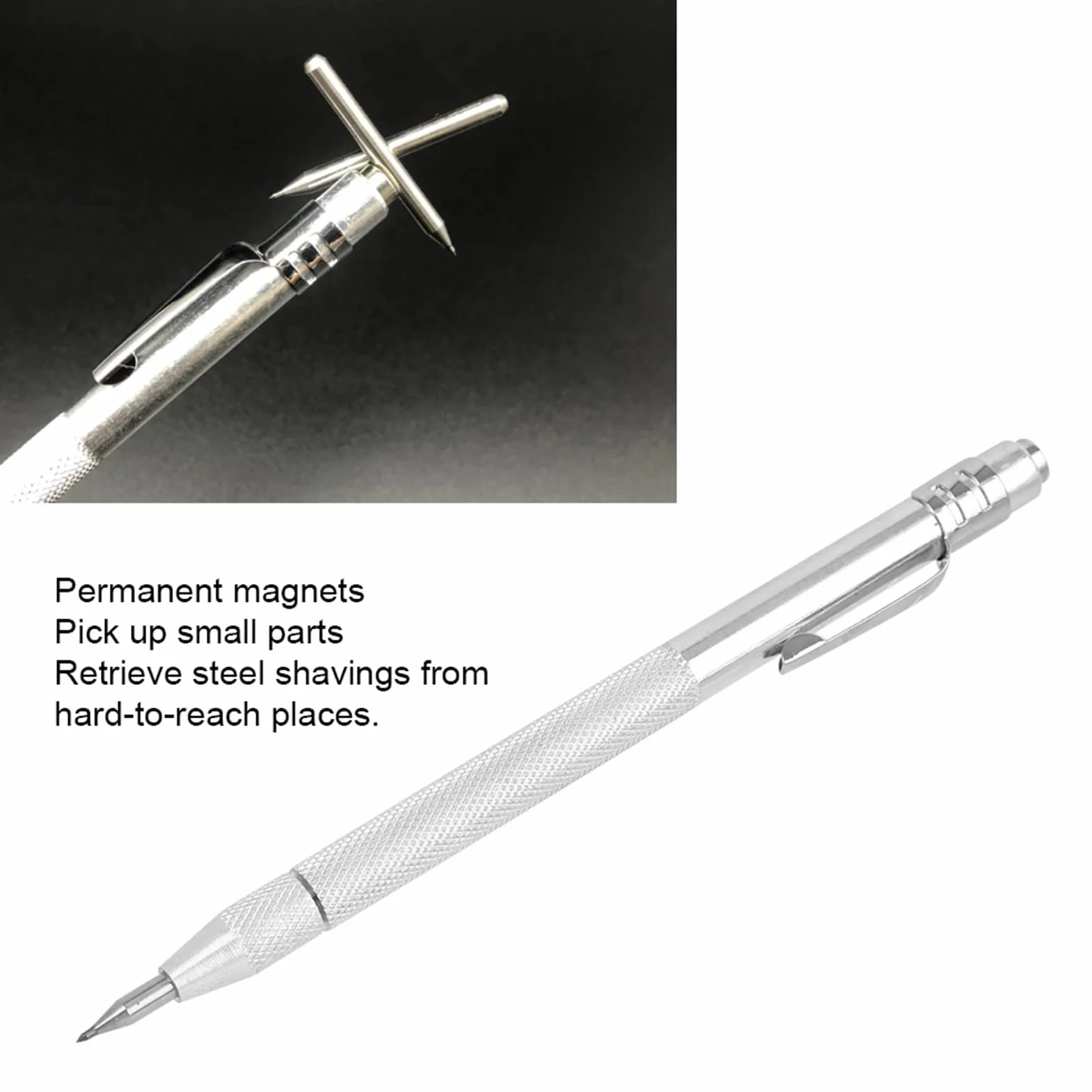 Narzędzie do Rysowania Szkła Pióro do Grawerowania , Rysik Ceramiczny Silny Magnetyczny Pisak do Trasowania Radełkowana rękojeść Aluminiowa Końcówka z Węglika Wolframu do Ceramiki