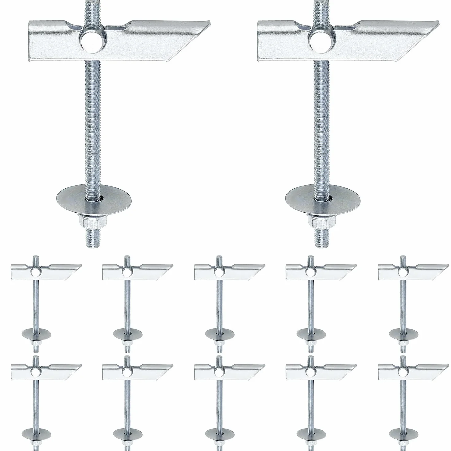 QWORK® 12 Pack M6x100mm Heavy Duty ocynkowane śruby ze stali węglowej kotwy do płyt gipsowo-kartonowych do zawieszania ciężkich przedmiotów na płytach gipsowo-kartonowych i sufitach