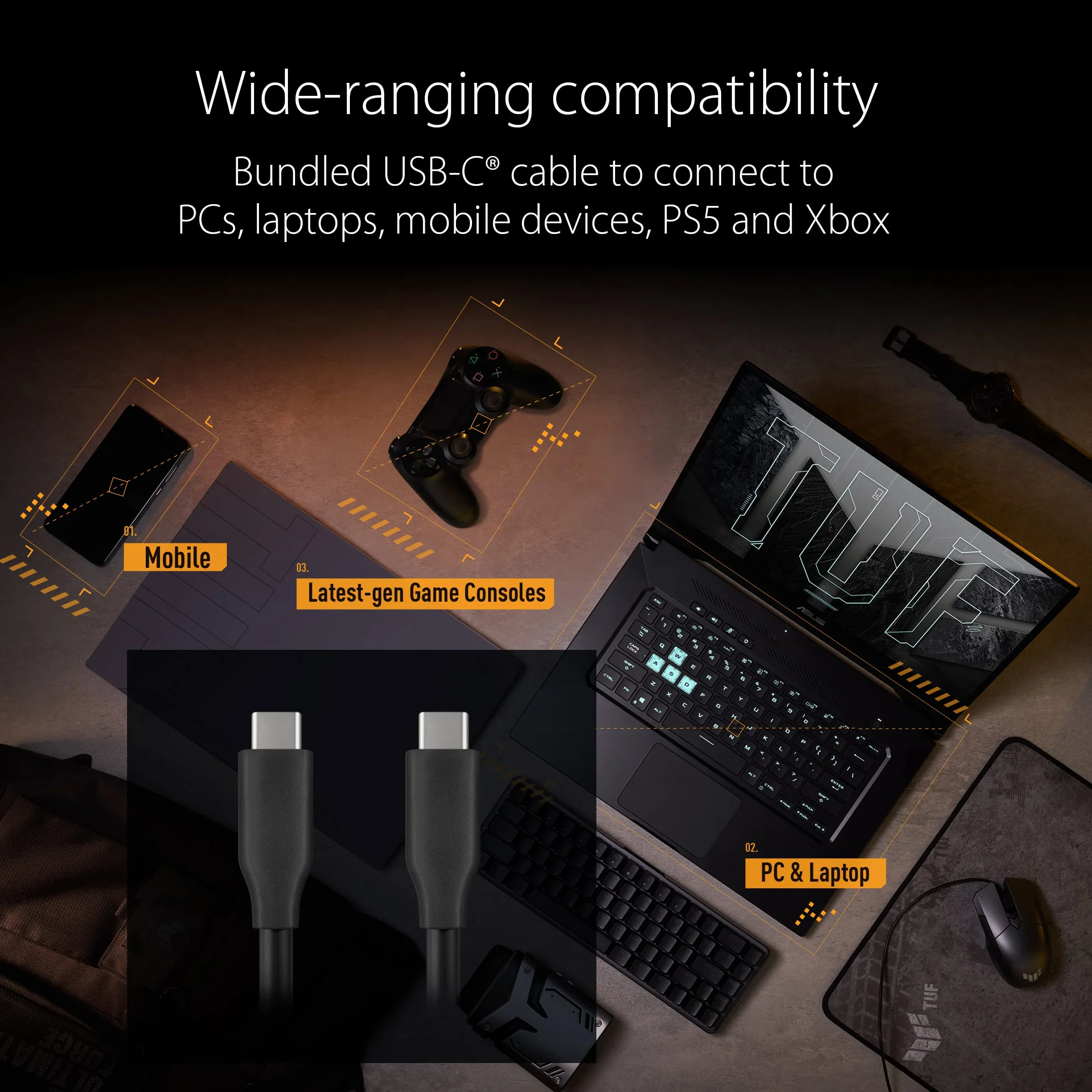 ASUS TUF Gaming A1 obudowa SSD USB-C 3.2 Gen 2x2 M.2 NVMe PCIe SATA MIL-STD-810H wodoodporna