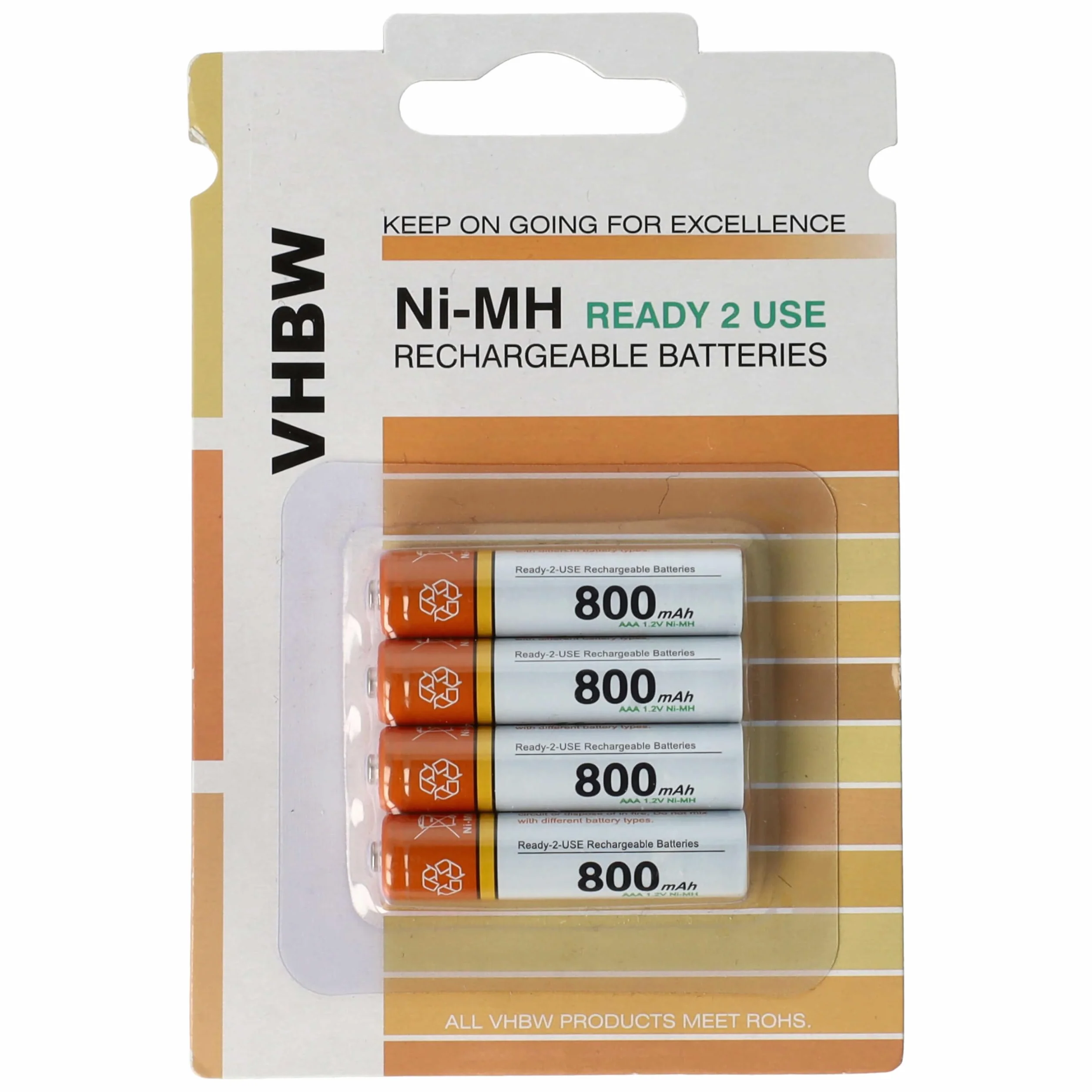 vhbw 4X Baterie AAA Micro kompatybilny z Yealink W52P bezprzewodowy telefon stacjonarny (800mAh, 1,2V, NiMH)