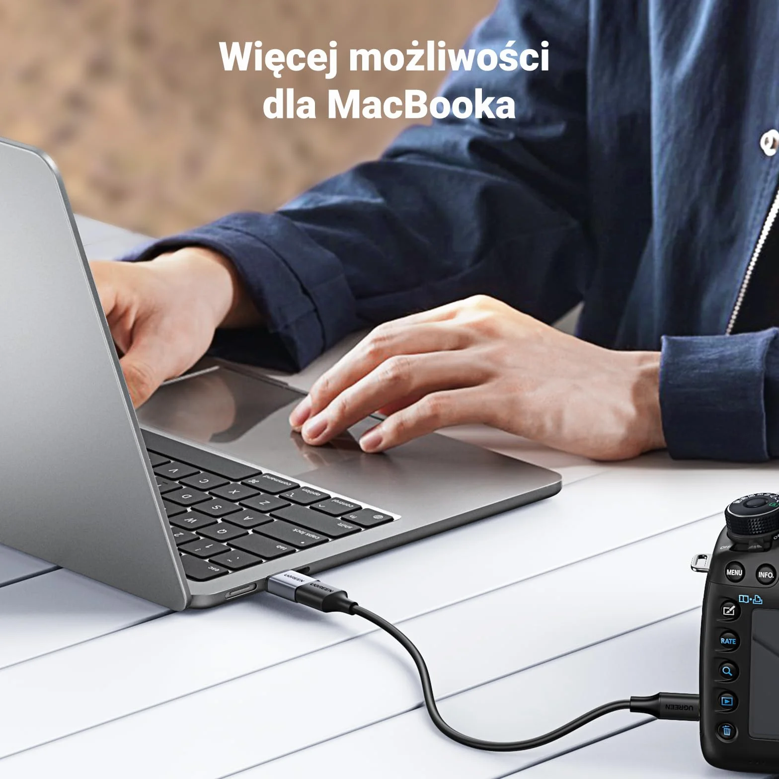UGREEN Przejściówka USB C na USB A OTG 2 szt. USB C męski na USB 3.0 żeński Szary