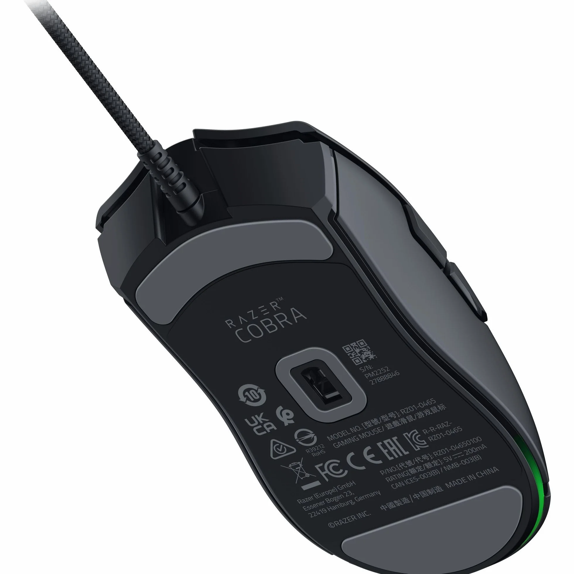Razer Cobra przewodowa mysz do gier Chroma RGB 57 g optyczne przełączniki Gen-3 oświetlenie chromowe