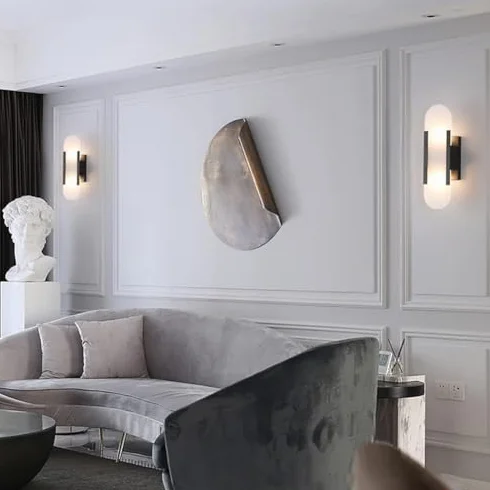 Kinkiety do sypialni Elegancki biały marmur Alabaster Unikalny kinkiet Łazienka Przemysłowa szafka łazienkowa Sypialnia Salon dla Corrid