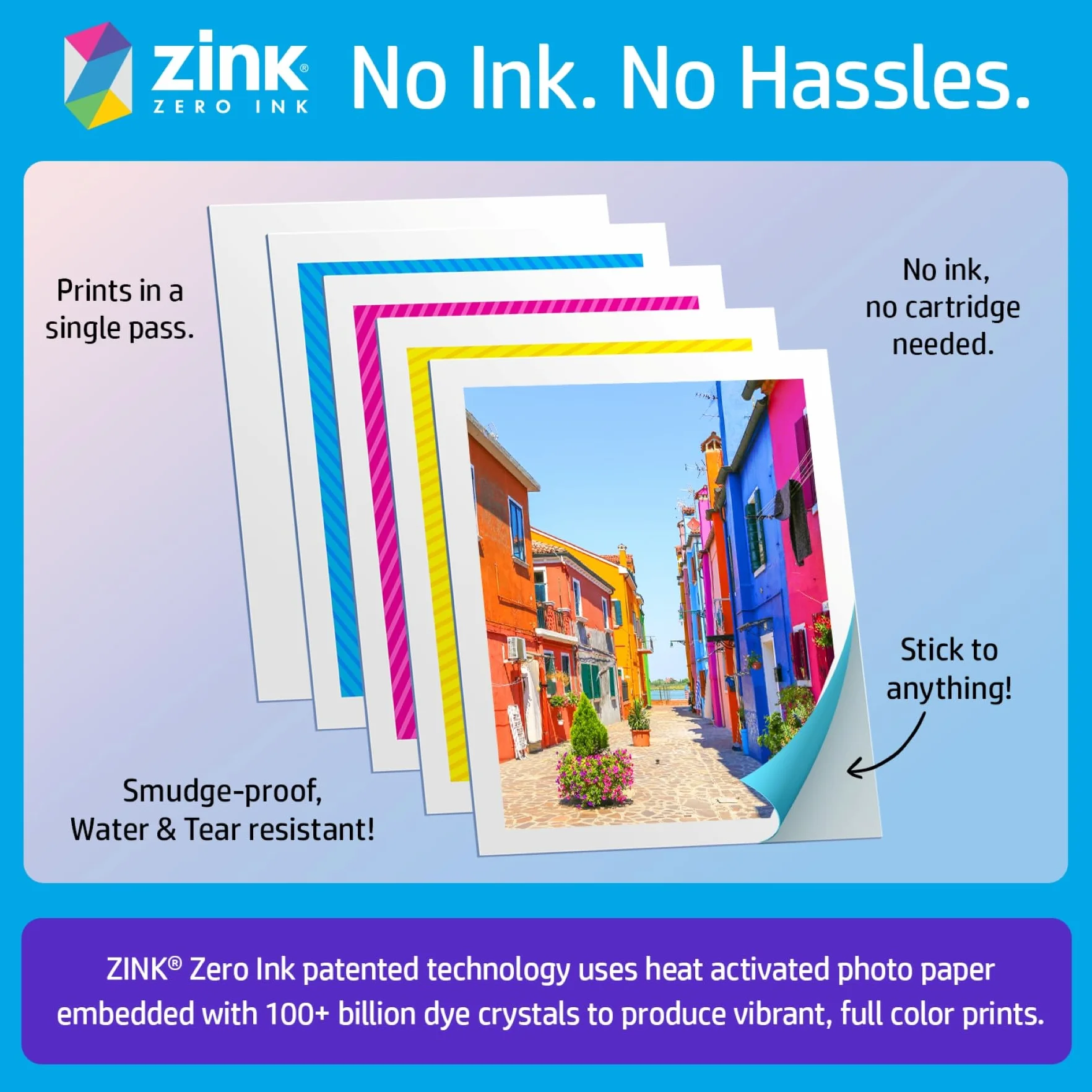 HP Sprocket Natychmiastowa drukarka fotograficzna 3x4 bezprzewodowa Zink