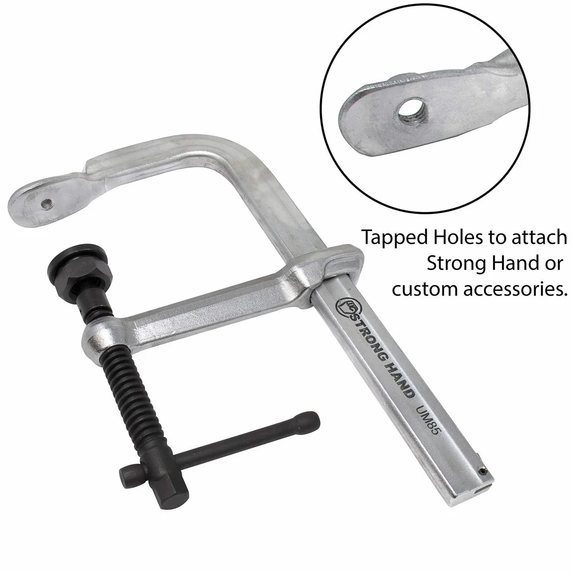 Strong Hand Tools, System zaciskowy 4 w 1, zacisk prętowy o regularnym obciążeniu, pojemność 38,5 mm, ciśnienie zaciskowe: 1,1 kg, głębokość gardła: 5-1/2″, UM125-C3