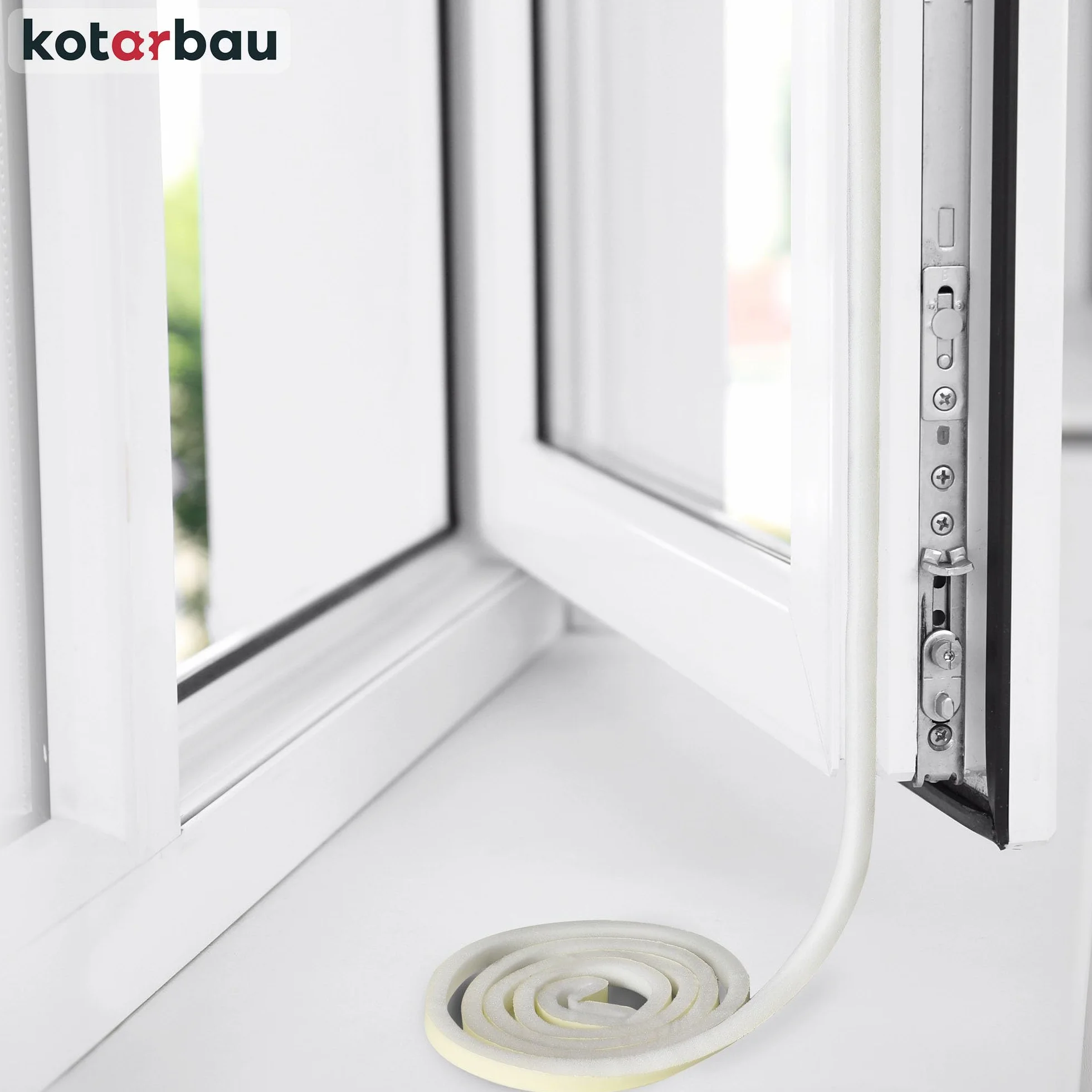 KOTARBAU® 2 szt. taśmy uszczelniającej piankowej 10x12 mm x 2,5 m grubości PU3 Taśma uszczelniająca do okien samoprzylepna Taśma uszczelniająca do drzwi samoprzylepna Uszczelka okienna s