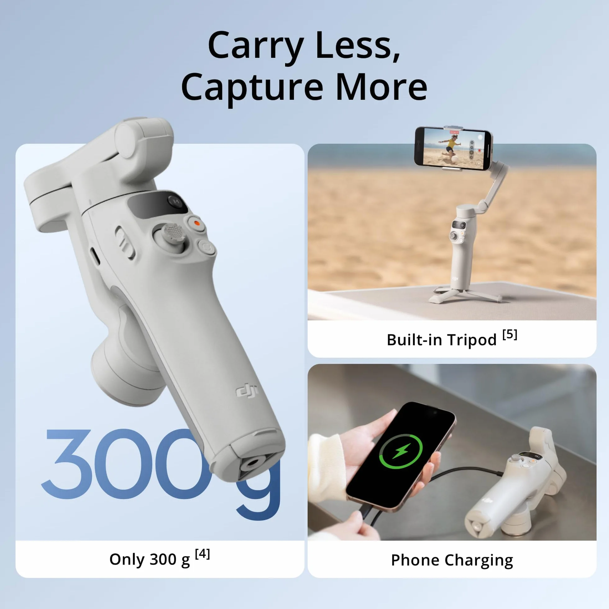DJI Osmo Mobile 7 3-osiowy stabilizator gimbala do telefonu, ActiveTrack 7.0, wbudowany statyw