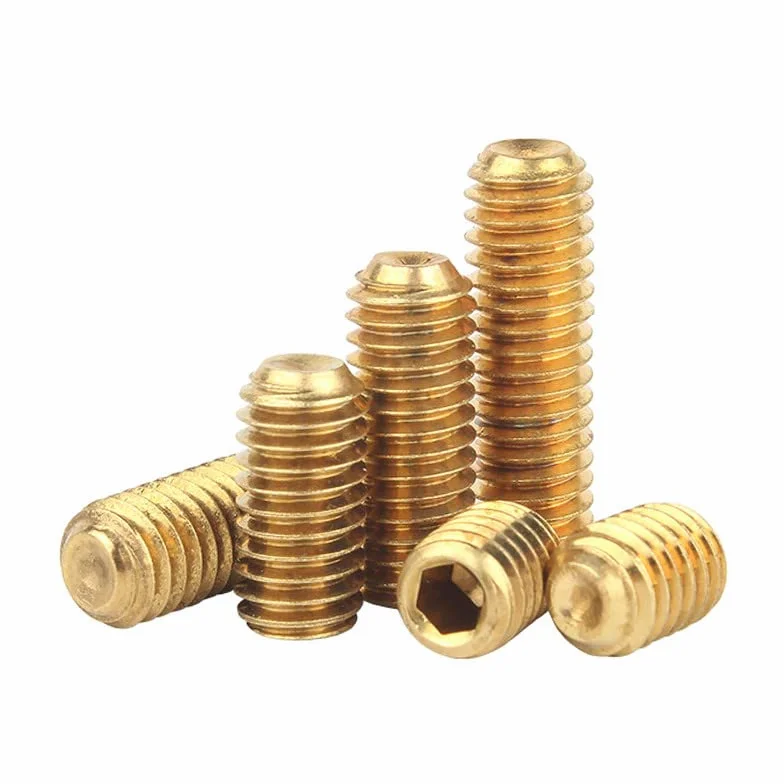 M2 x 4mm 50 Pcs Nasadka gniazda Śruby dociskowe Mosiądz Gniazdo sześciokątne Wkręty Bezgłowy Allen Pokrętło