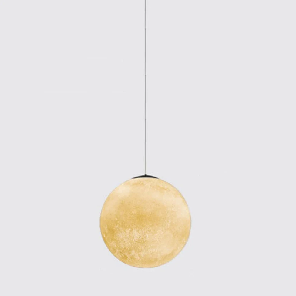 Hertl Lampa wisząca Moon Alabaster Crystal Abażur, Regulowana Jasność, Drukowanie 3D Sufitowe Światło Do Domu, Biura, Barów Kawiarni (Size : B)