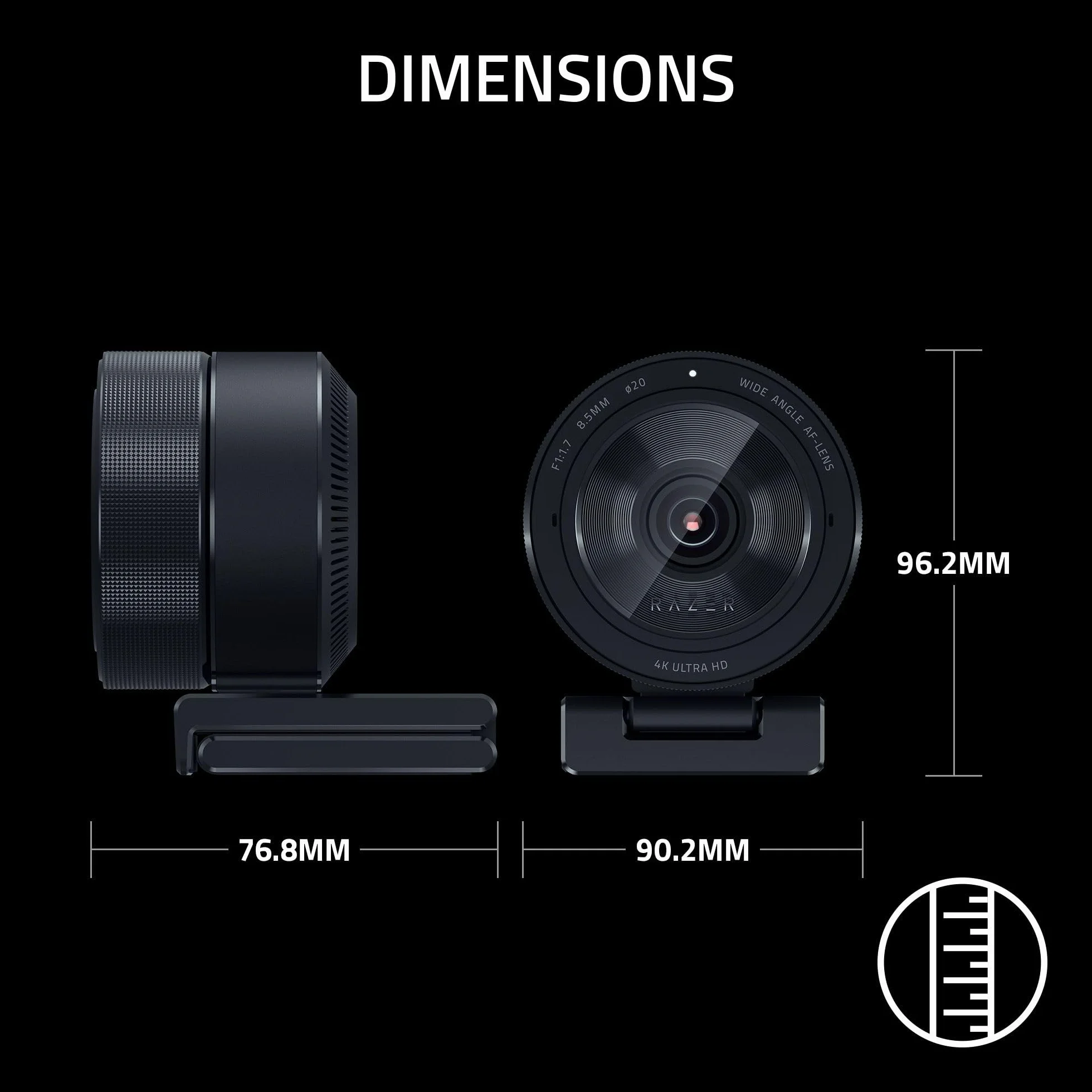 Razer Kiyo Pro Ultra kamera internetowa 4K UHDR autofokus AI czujnik 2,9 μm czarny