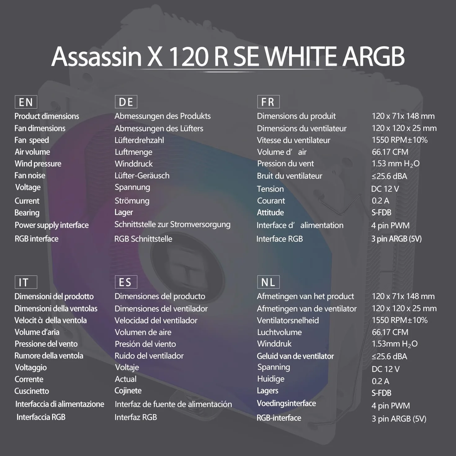 Thermalright Assassin X 120R SE White ARGB CPU Cooler, 4 Heat Pipes, 120mm Silent Fan, AMD AM4 AM5, Intel LGA1851/1700/115x/1200