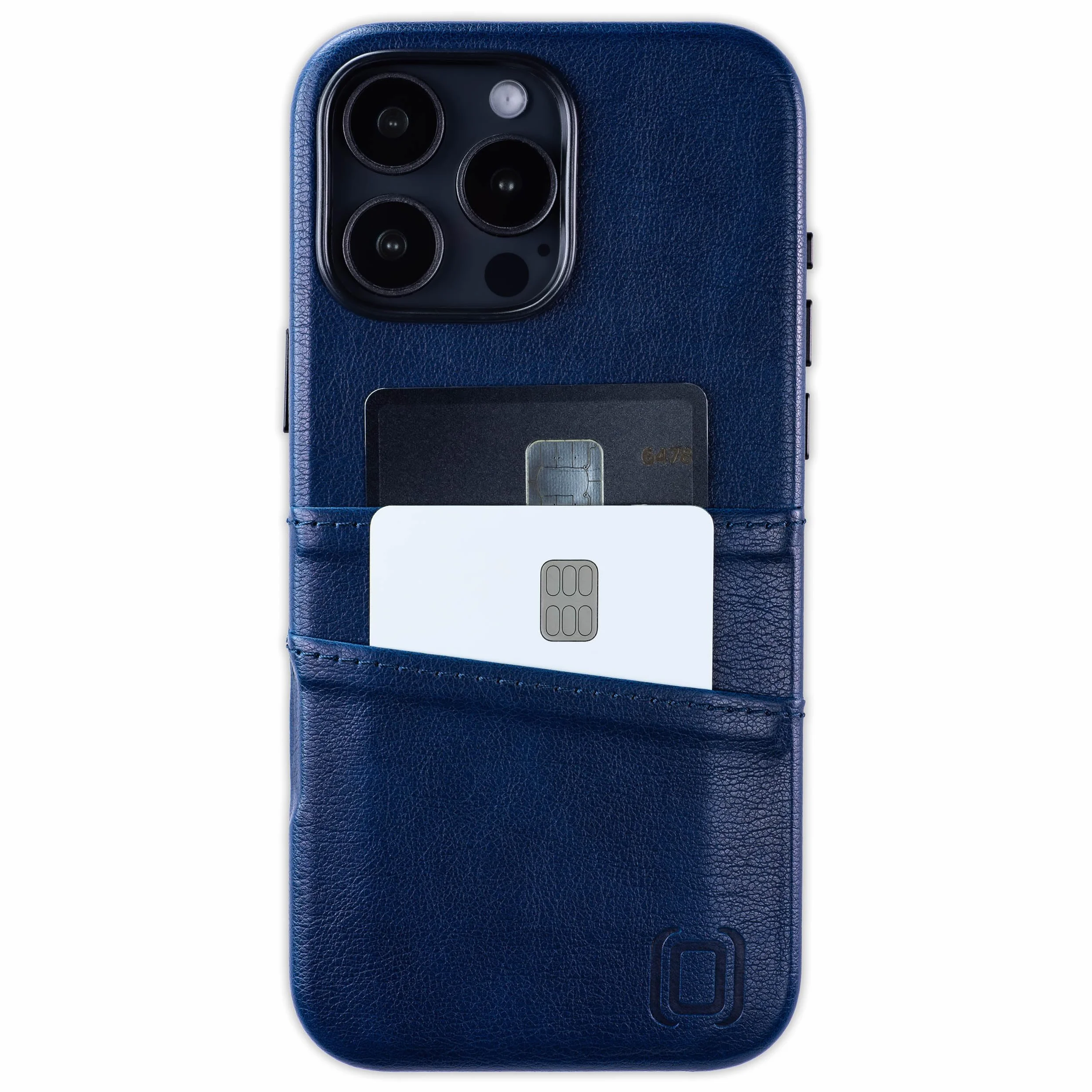 Dockem Etui na iPhone 16 Pro Max z Wbudowaną Metalową Płytką Magnetyczną, 2 Kieszenie, Skóra Syntetyczna Granatowy