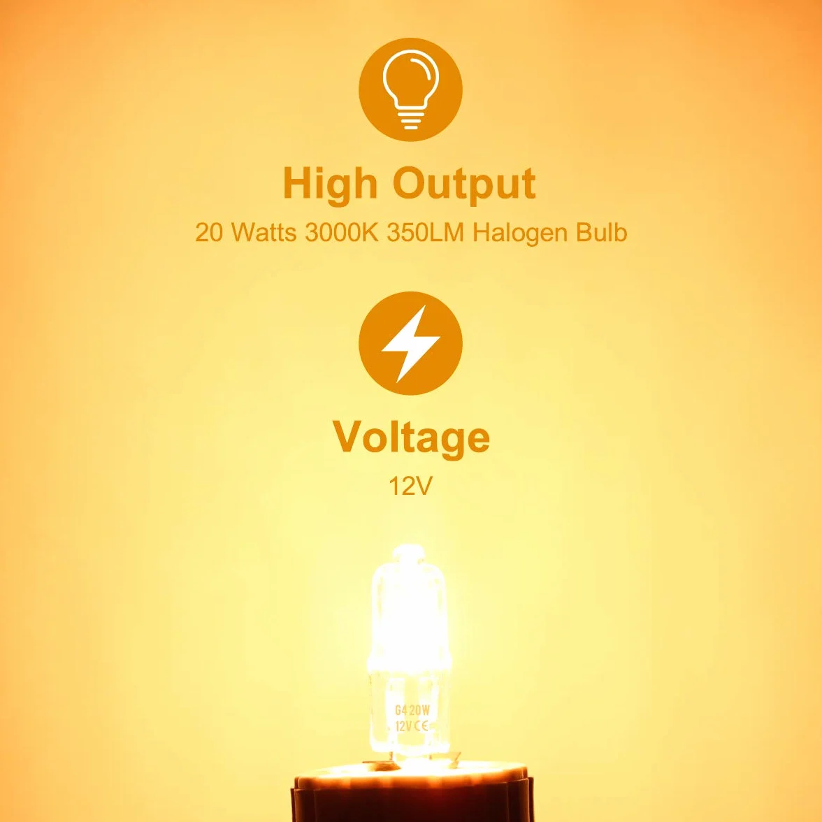 G4 żarówki halogenowe, Techgomade 12 V 20 W Halogen Pin Światło bazowe, 3000 K ciepła biel, 350 lm, możliwość ściemniania, lampa halogenowa o niskim napięciu G4, przezroczysta lampa kapsułkowa, do żyrandoli kryształowych, 10 sztuk