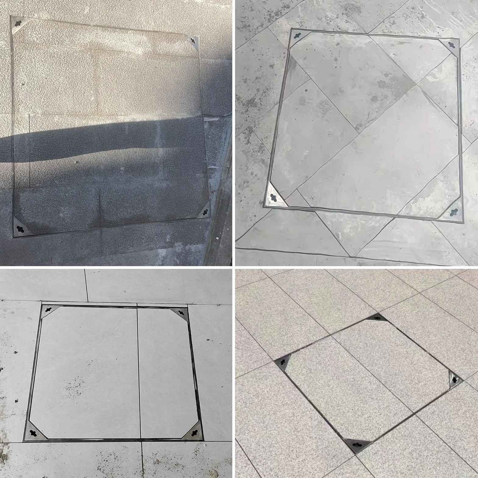 Wysokowydajna kwadratowa pokrywa włazu odpływowego od 450 x 450 mm do 1000 x 1000 mm, niewidoczna pokrywa dostępu do kanalizacji na zewnątrz do autostrad i dziedzińców – bezpieczna i wytrzymała.