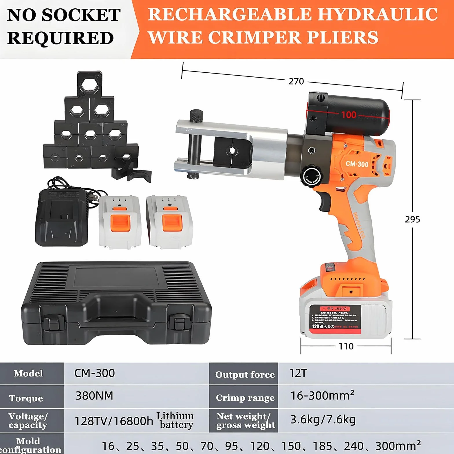 Mocna Hydrauliczna Zaciskarka Do Przewodów, Szczypce Hydrauliczne Elektryczne, Zaciskarka Do Kabli Z 11 Matrycami, Zestaw Narzędzi Do Zaciskania Do Napraw Instalacji Elektrycznych
