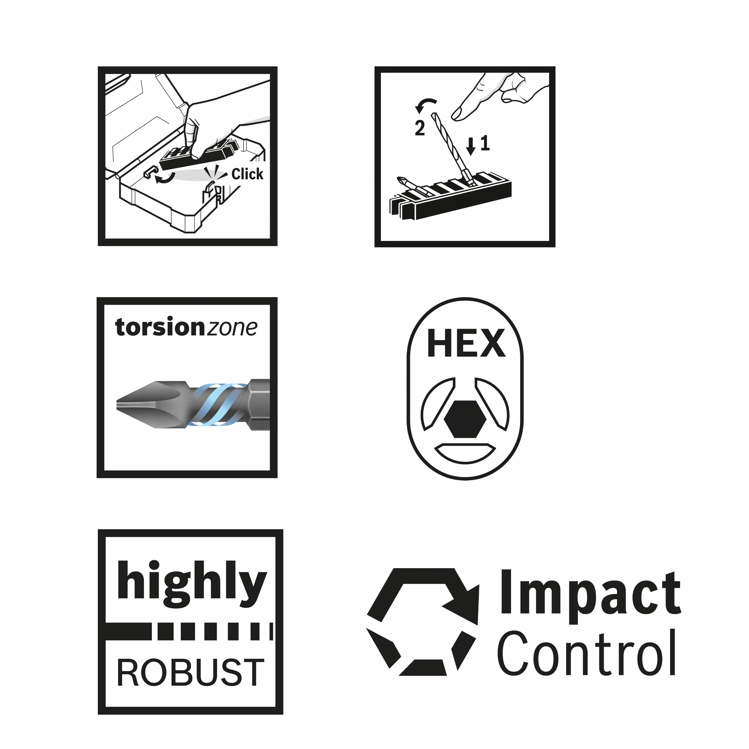 Bosch 8x PRO Impact Set ze standardowym uchwytem do bitów i indeksem Pick and Click (170 x 120 mm, Professional Akcesoria Śrubokręt, Śrubokręt)