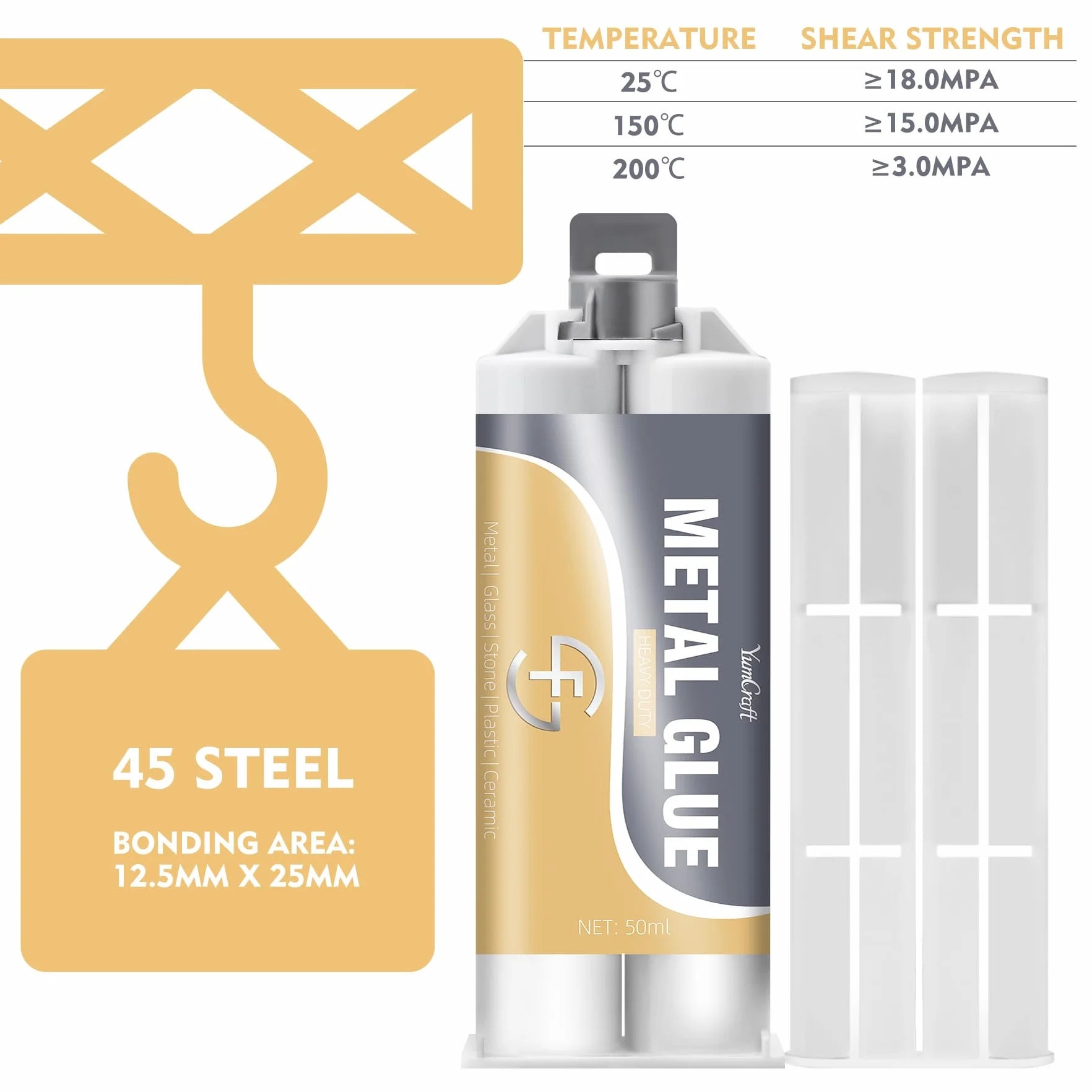 Klej do metalu 100 ml, klej do metalu, bardzo mocny – 2 K płynnego metalu, odporny na wysokie temperatury, nadaje się do naprawy pęknięć powierzchni, metalu, stali nierdzewnej, tworzywa sztucznego