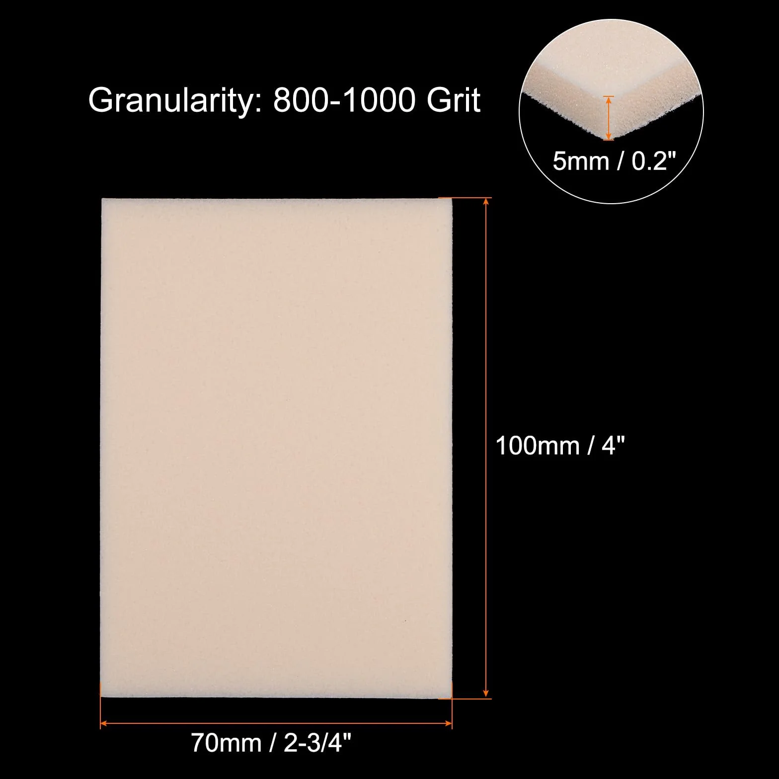 QUARKZMAN 8 sztuk gąbki szlifierskiej 4" x 2-3/4" gąbka szlifierska Pad 800-1000 ziarnistość gąbka do ręcznego szlifowania arkuszy na mokro i sucho, papier ścierny do modelu suchej zabudowy, beżowe