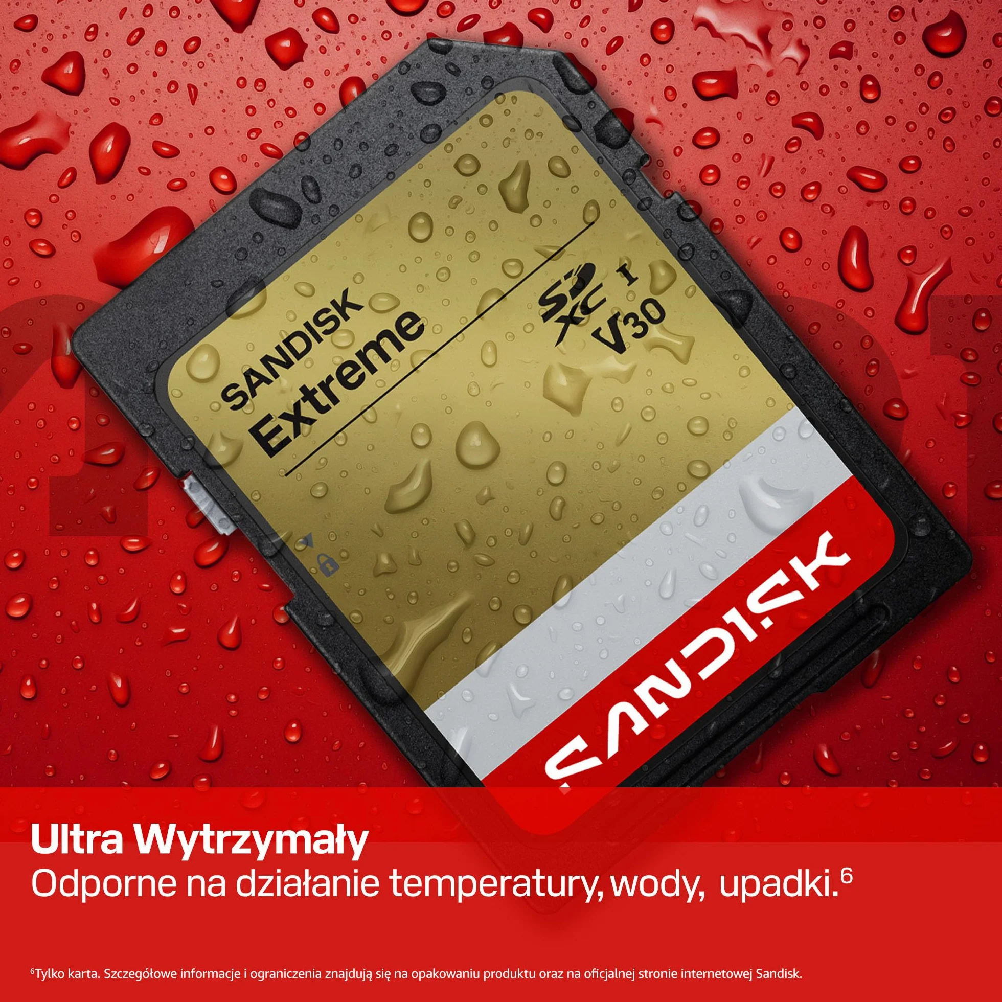 SANDISK Extreme Karta SD UHS-I 128 GB 230 MB/s odczyt 120 MB/s zapis 4K UHD U3 V30
