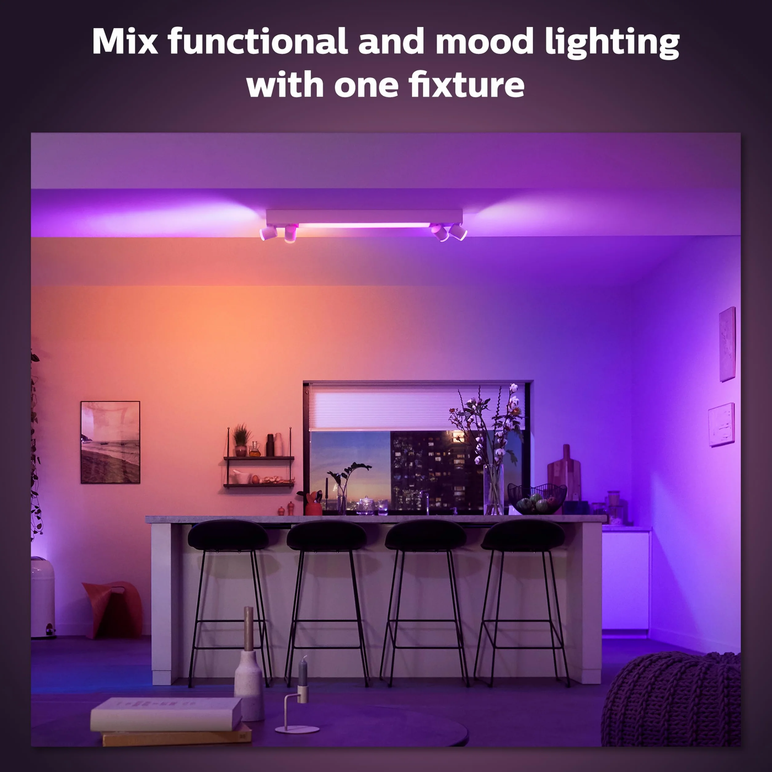 Philips Hue White & Col. Amb. Centris Spot 4 flg. weiß V2