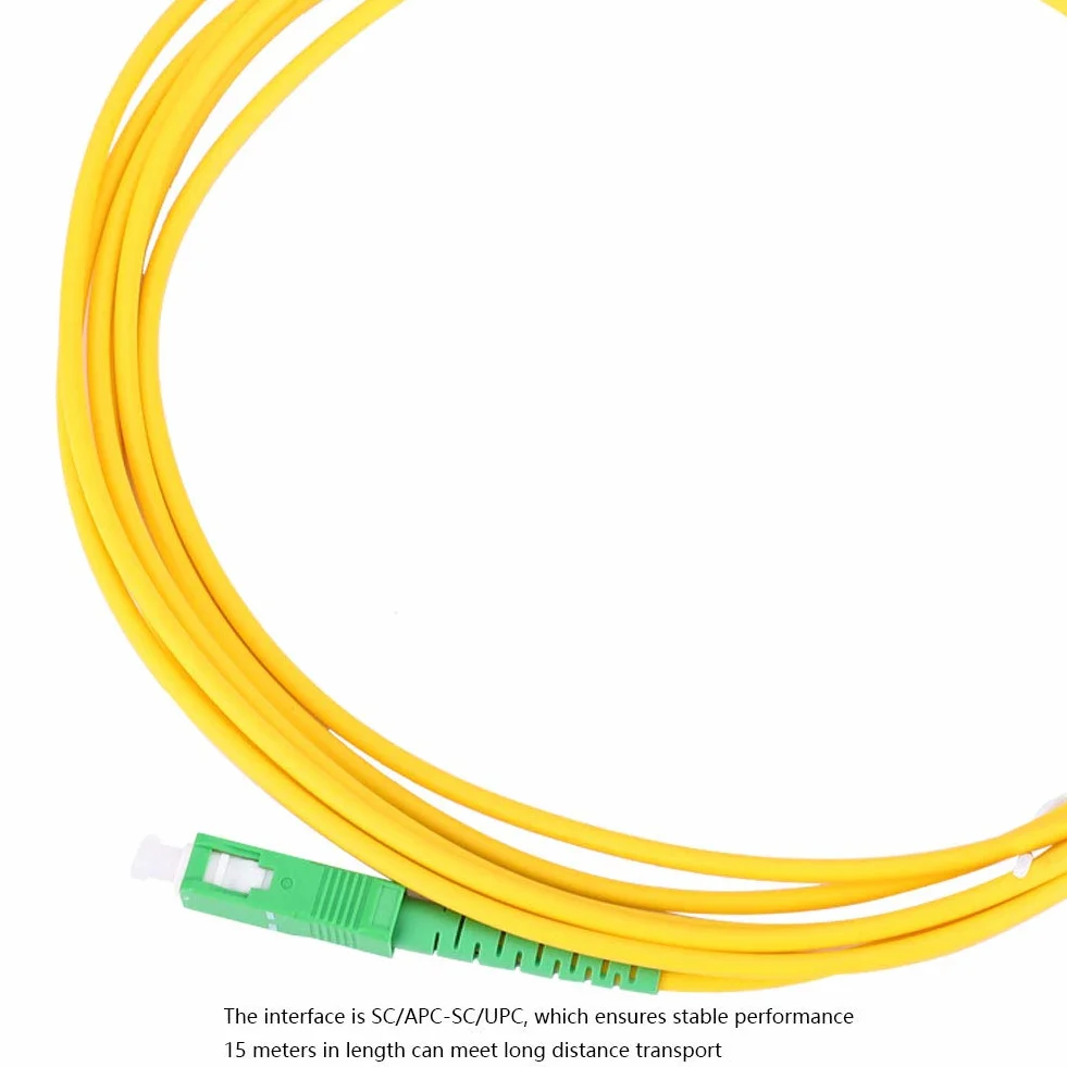 Kabel Światłowodowy SC/UPC-SC/UPC, Światłowód Przedłużający, 20 Metrów, Kompatybilny z Sieciami Optycznymi