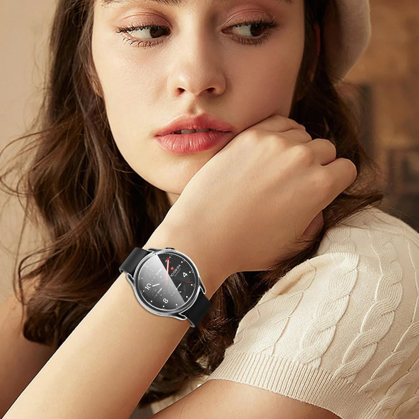 Ivoler Etui + Folie Ochronne Xiaomi Watch S5 46mm TPU 2 Przezroczyste 1 Czarny