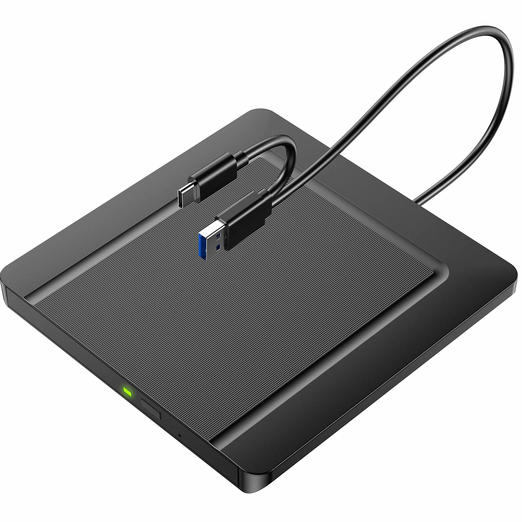 BHHB Zewnętrzne napędy CD/DVD, zewnętrzny napęd CD/DVD+/-RW USB 3.0, nagrywarka CD, czytnik DVD, kompatybilny z laptopami, komputerami stacjonarnymi, komputerami Mac, Windows 11/10/8/7 (ultracienki)