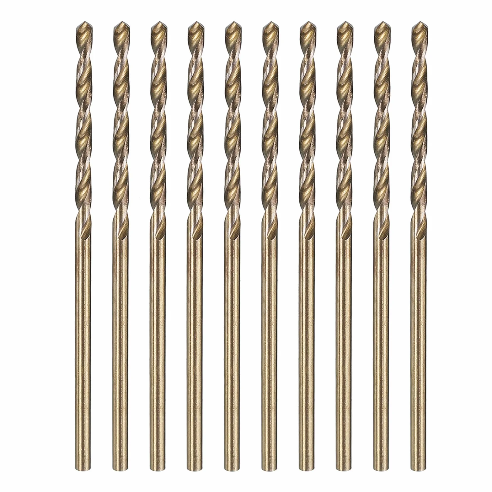 QUARKZMAN 10 sztuk wierteł spiralnych M35 HSS 1,5 mm, wiertło do metalu kobaltowego, zestaw wierteł do stali nierdzewnej, miedzi, drewna, powłoka z ciemnego złota