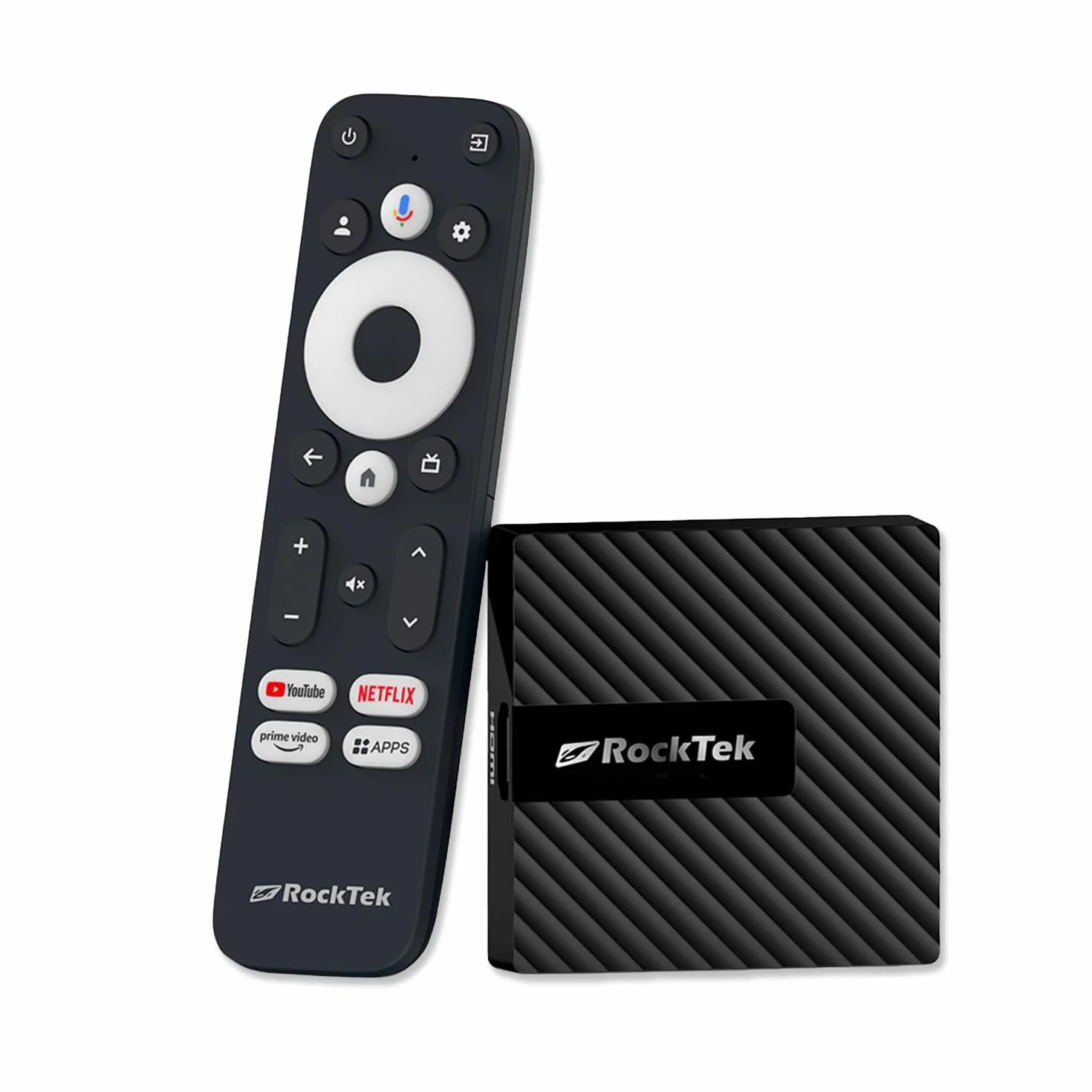 RockTek GB1 Android TV Box CPU ARM Cortex-A55 Realtek RTD 1315C, GPU Mali-G57, 2 GB RAM, 16 GB pamięci eMMC, zdalne sterowanie Bluetooth, Wi-Fi 5, BT 5.0, HDMI 2.1, 4Kx2K@60fps, Android TV 12