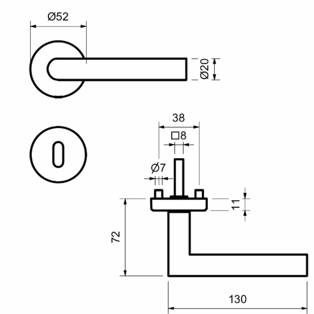 Alpertec 88020500 Moskau-II BB Okucie Drzwiowe, Stal Nierdzewna, Srebrne