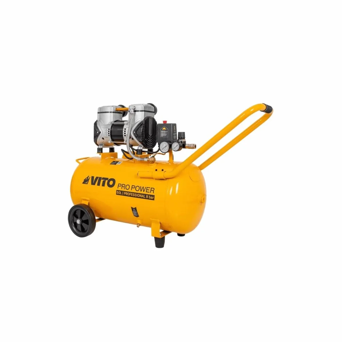 VITO Cicha sprężarka powietrza 50L 8 bar 2 KW 1,5 kW 115 Psi 236 l/min (bez oleju