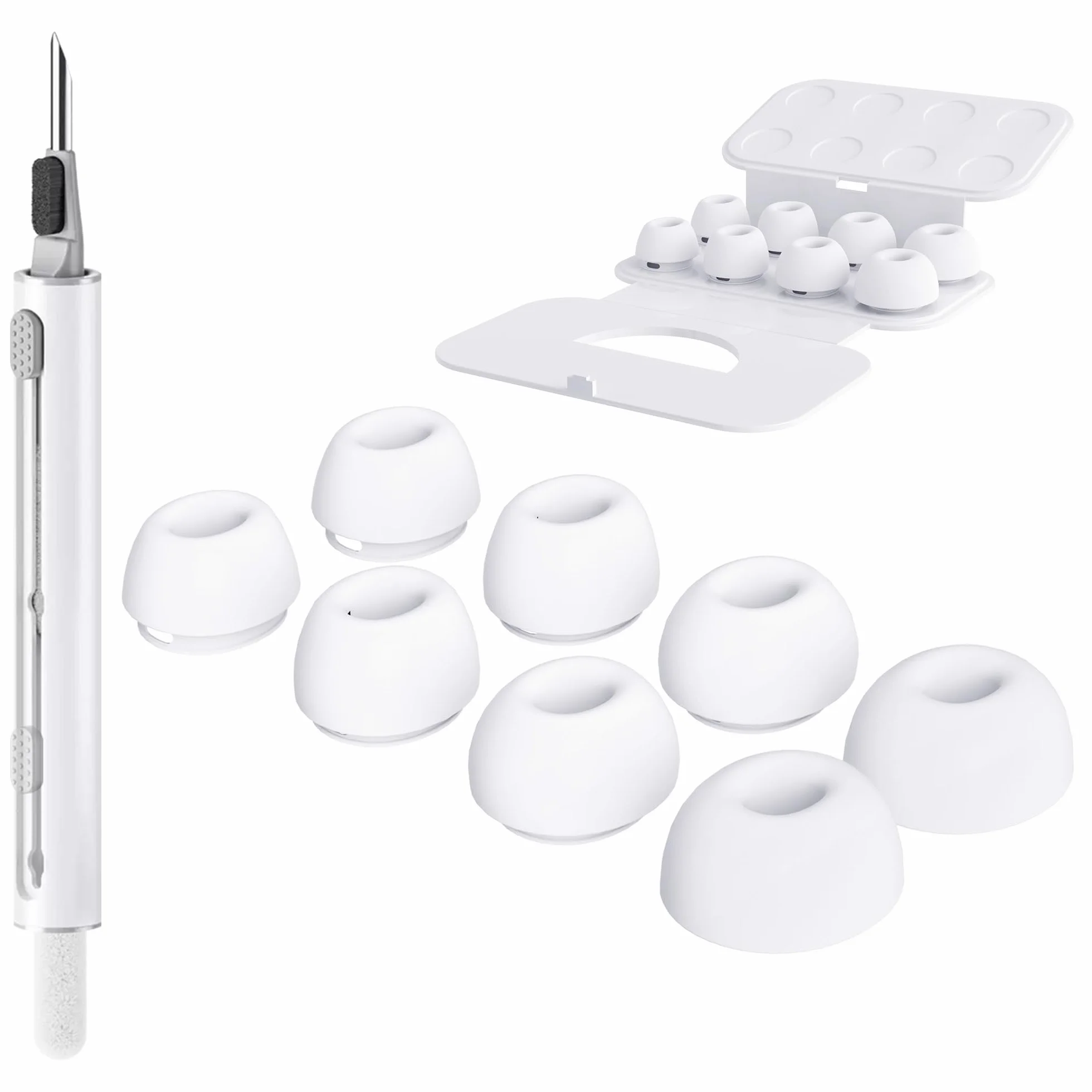 Silikonowe nakładki do Airpods Pro/Airpods Pro 2, 4 pary, antypoślizgowe, redukujące hałas (XS/S/M/L)