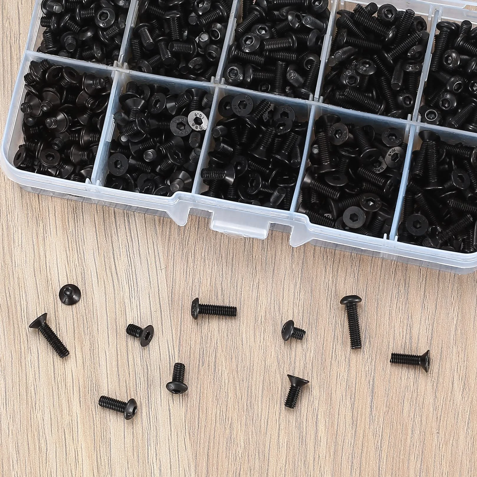 Śruby z łbem stożkowym M3 z łbem stożkowym z łbem sześciokątnym do drukarek 3D, maszyn metrycznych, czarne, 4 mm/6 mm/8 mm/10 mm/12 mm, czarne