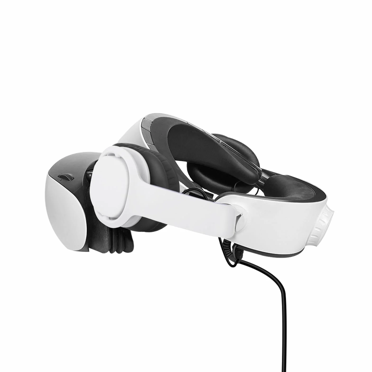 Globular Cluster PH2 Stereo VR Headphones for PS VR 2 - Clip On Design with Cable Router, 75mm x 90mm Earmuffs White