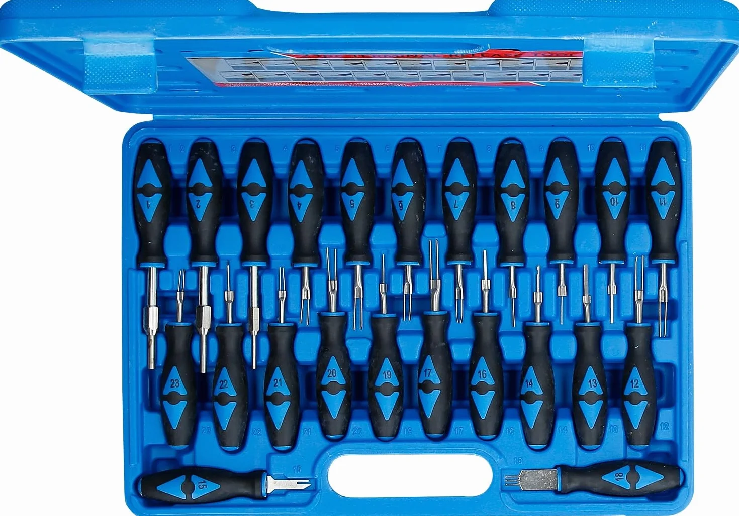 BRILLIANT TOOLS BT511100 Zestaw narzędzi do odblokowywania wtyczek, 23-szt [Powered by KS TOOLS]