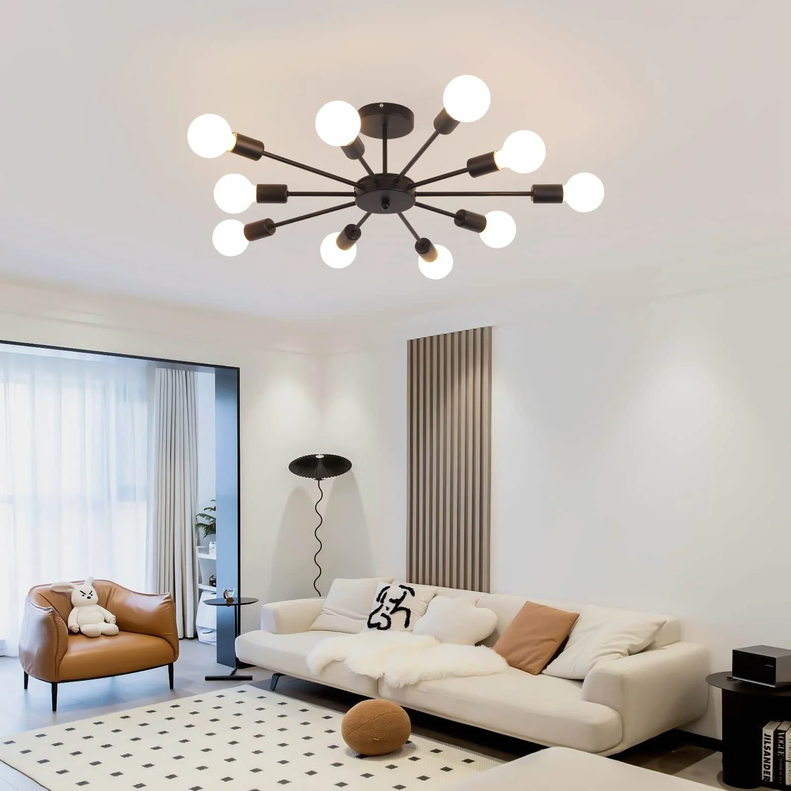Świecznik sufitowy, 10-lekki żyrandol podstawowy E27 nowoczesny czarny żyrandol, prosty przemysłowy wisiorek w stylu vintage, do kuchni, gospodarstwa domowego, salonu, jadalni, sypialni