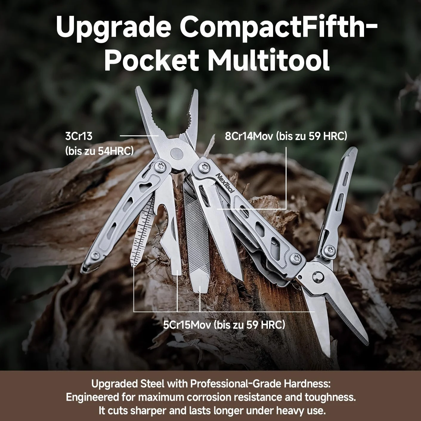 NexTool Multitool F12 Mini Flagship narzędzie wielofunkcyjne 13 w 1, narzędzie wielofunkcyjne do breloczków z nożyczkami ząbkowanymi, pilnikiem, blokadą bezpieczeństwa, ulepszona stal 80CrMoV14 do EDC