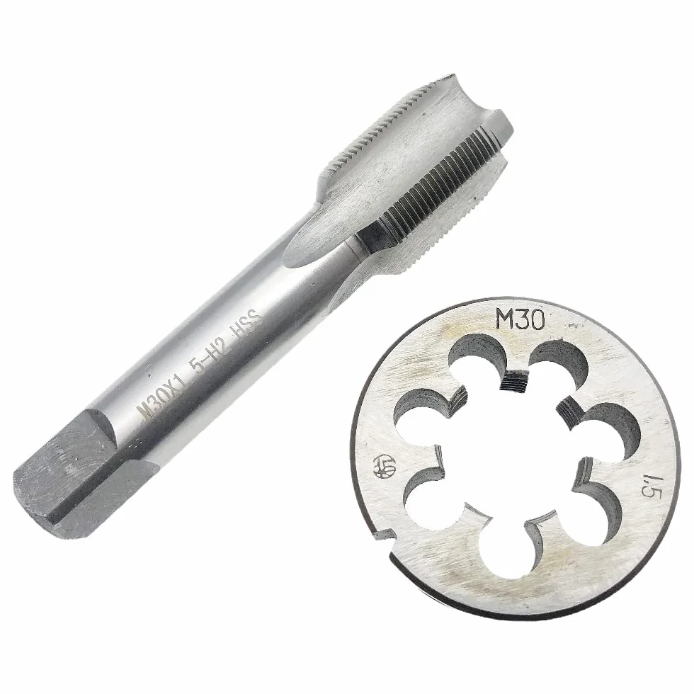 Zestaw gwintowników i narzynek M26 x 1,5, M27 x 1,5, gwintownik okrągły, prawy, M27 x 1,5, M30 x 1,5, gwintownik i narzynka, prawy, M30 x 1,5, M23 x 1,5, gwintownik i narzynka, prawy, M23 x 1,5 (zes