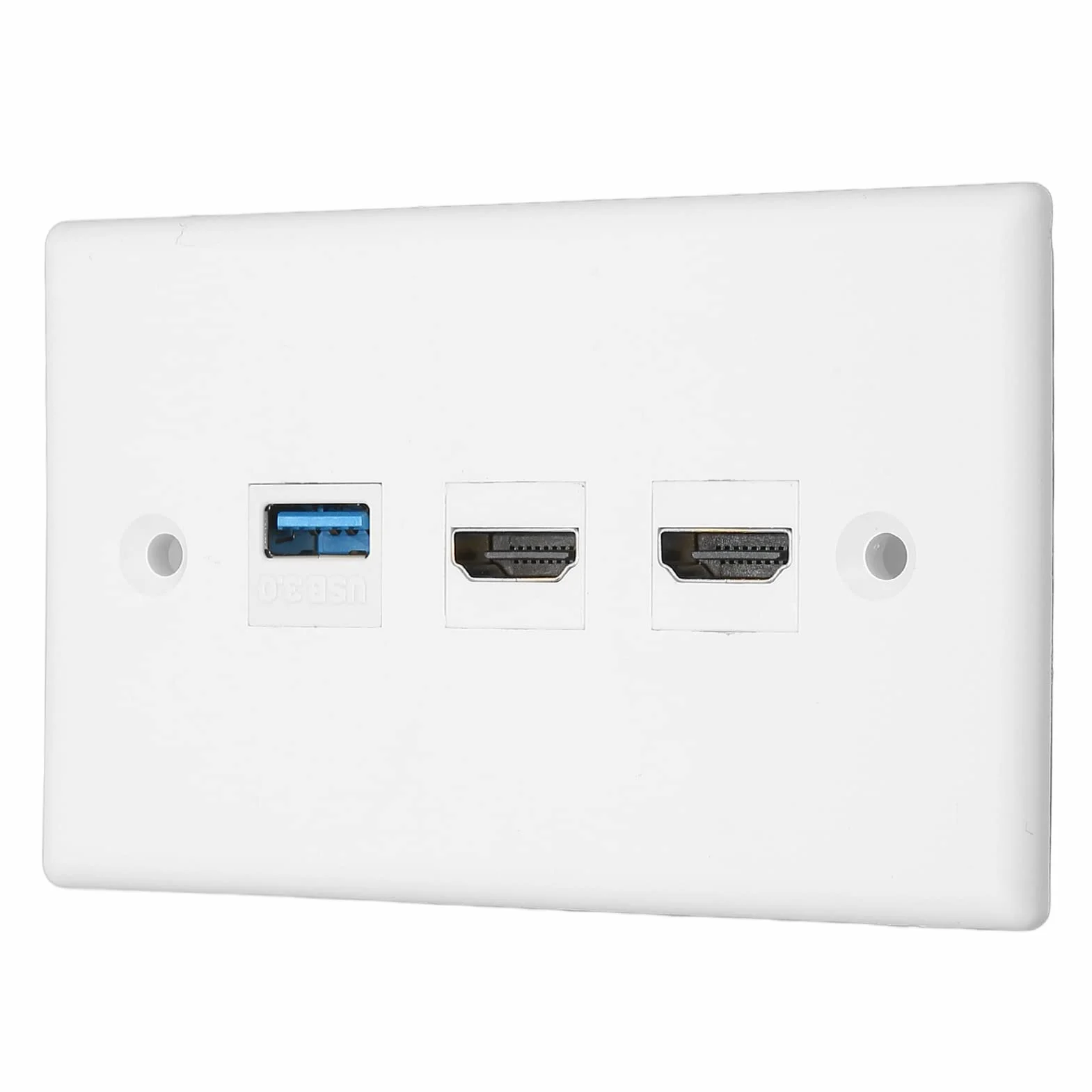3-portowe Gniazdko ścienne HDMI z USB 3.0, Płyta ścienna Ethernet Bez Lutowania do Naściennych Telewizorów HD, Strumieniowe Odtwarzacze Wideo, Projektory, do Domowego Biura