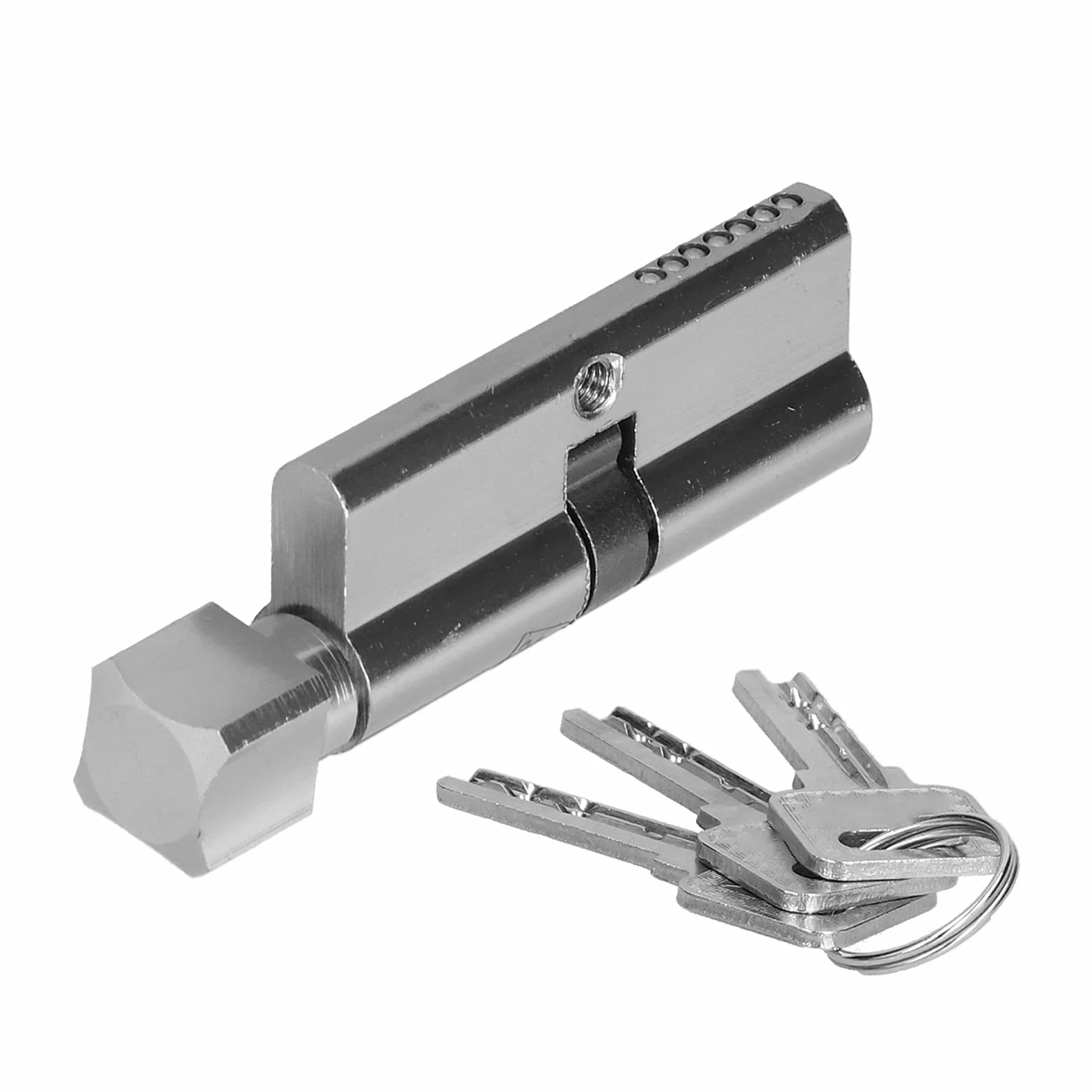 FTVOGUE Wkładka z Kluczem, Zamek ze Stopu Aluminium i żelaza z Polerowanym Wykończeniem, Trwały rdzeń Zamka Wewnętrznego do Drzwi o średnicy 35–50 Mm, w Zestawie 3 Klucze