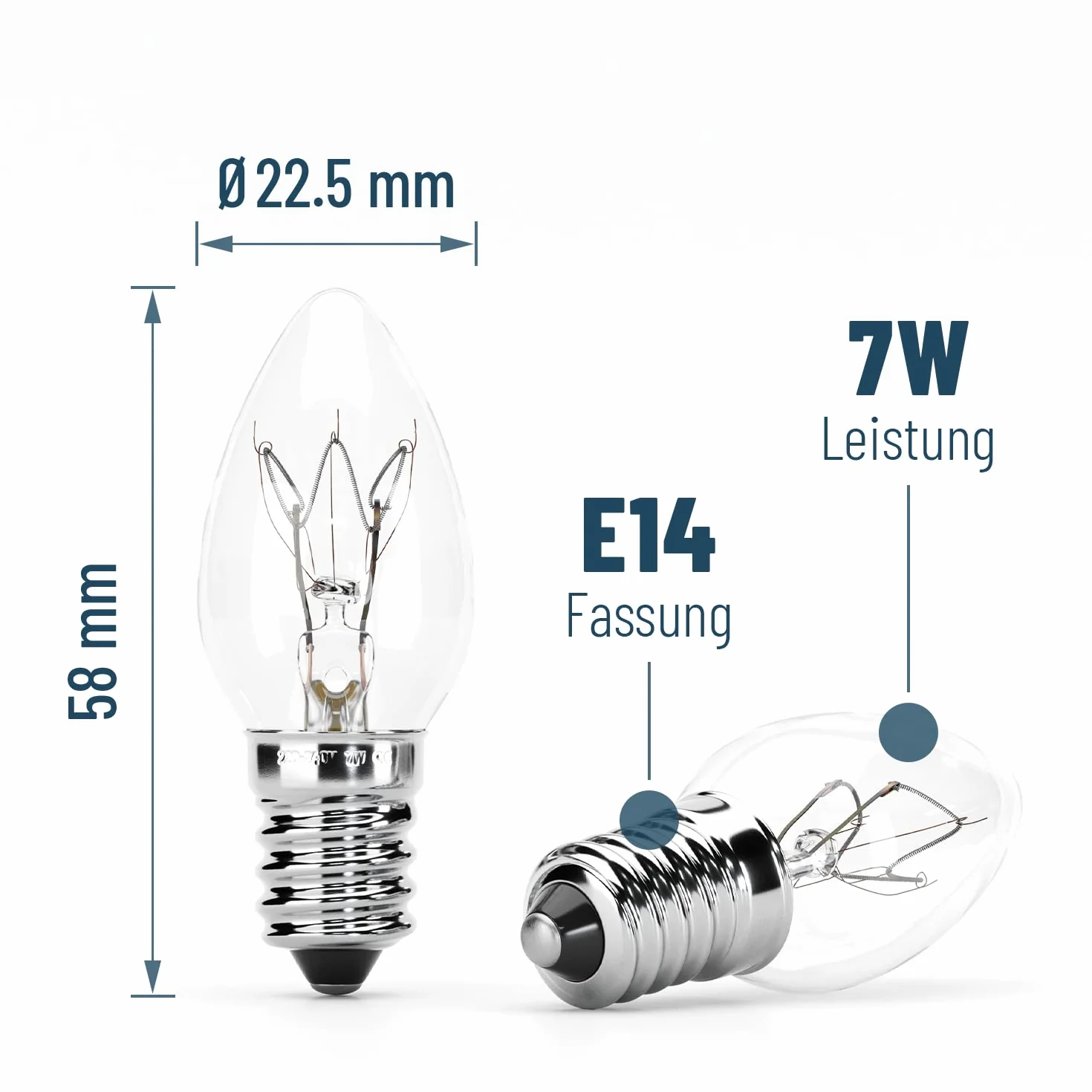 greate. 2 x żarówka E14 7 W – zamienna do lampy solnej, kryształowej soli, światło orientacyjne, maszyna do szycia, witryna – E 14 świeca 40 lumenów